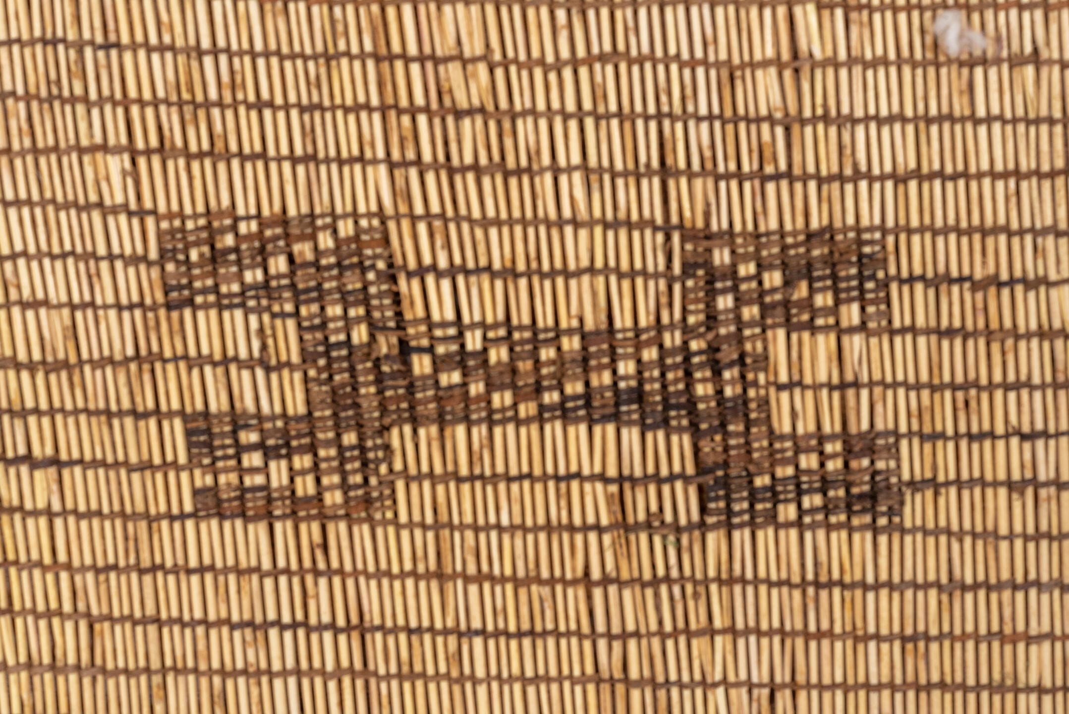 7' x 15' one-of-a-kind handmade vintage Tuareg rug. Color palette: camel, brown, tan, taupe, charcoal, beige, gray, black