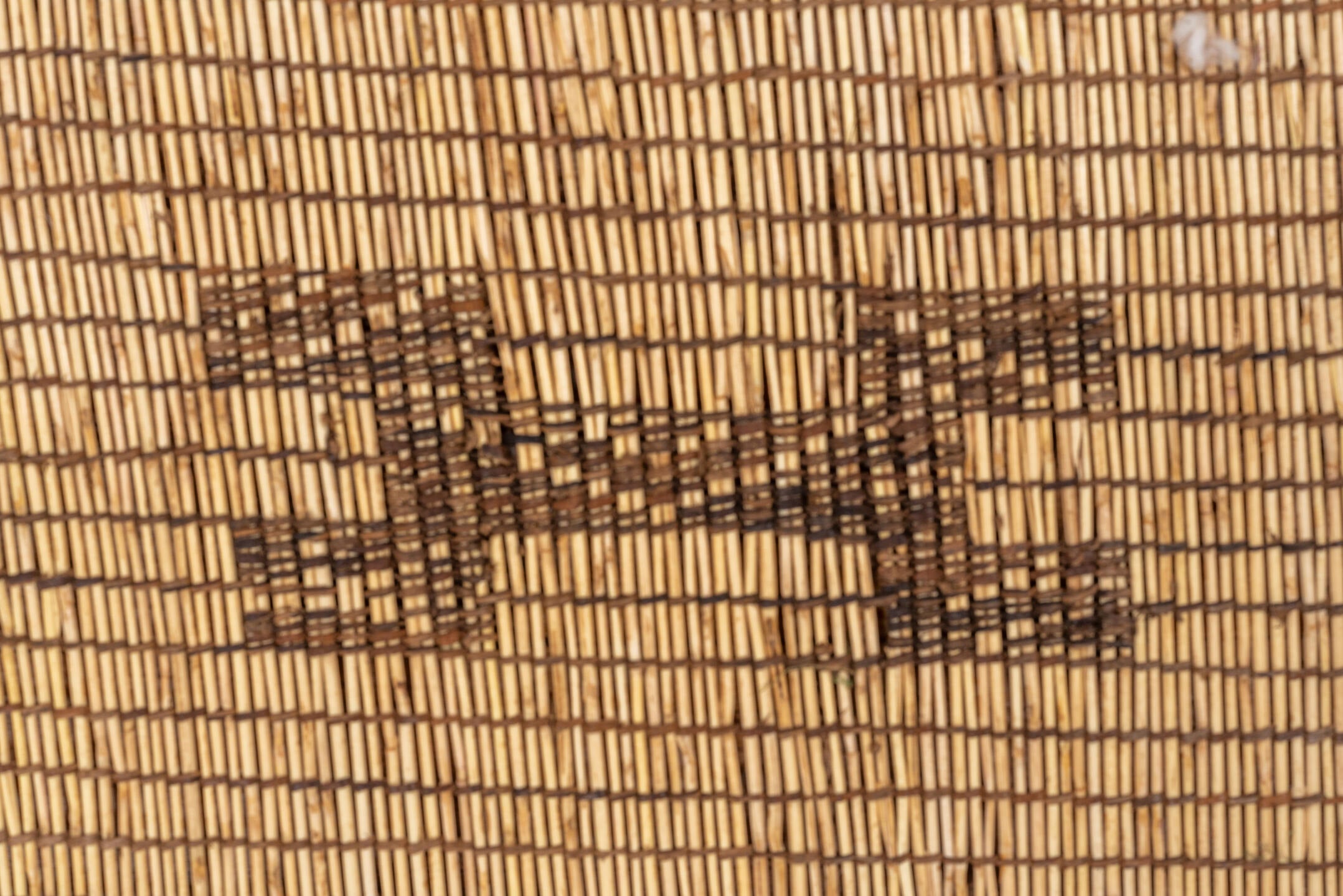 7' x 15' one-of-a-kind handmade vintage Tuareg rug. Color palette: bisque, blanched almond, brown, burlywood, gray