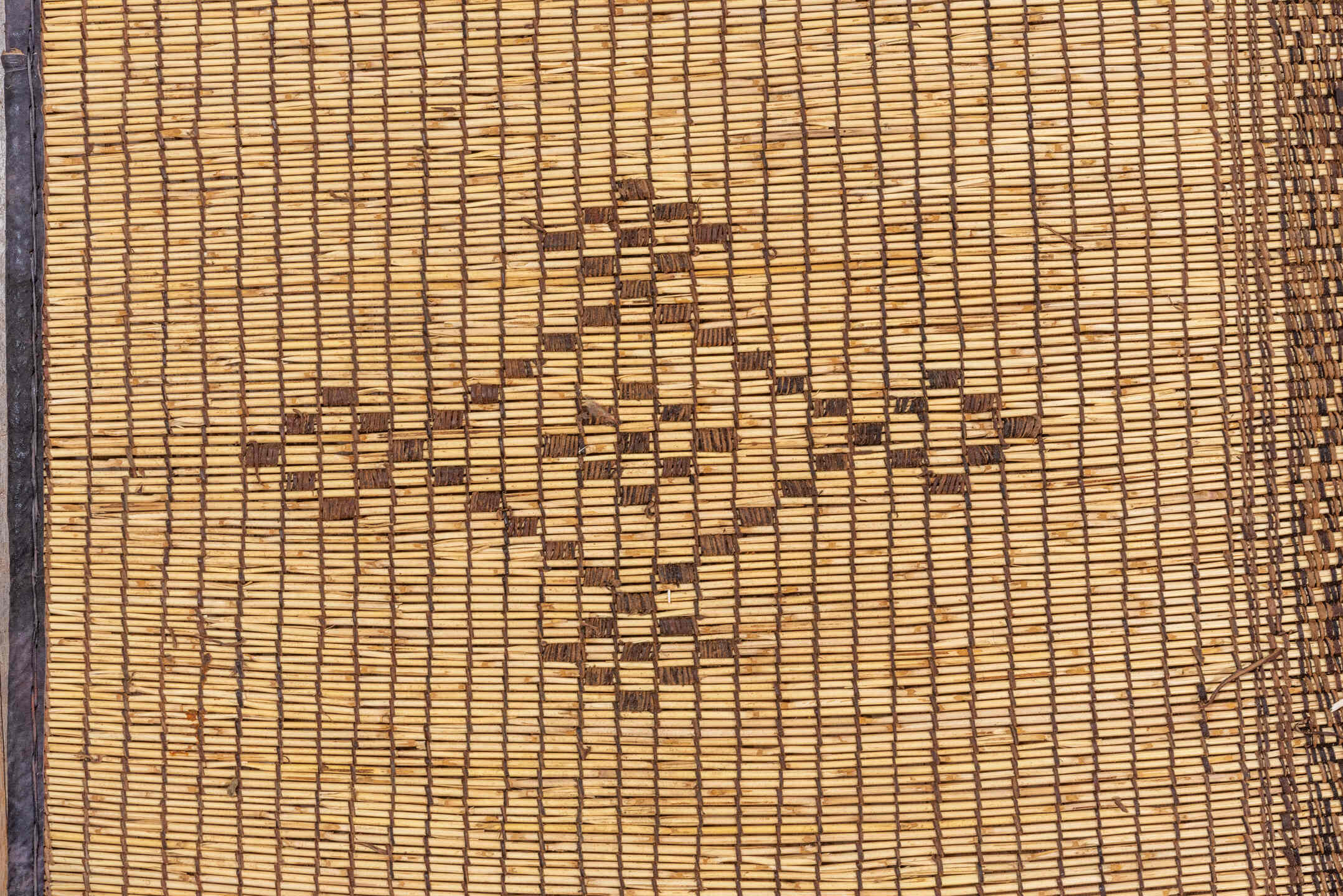8' x 16' one-of-a-kind handmade vintage Tuareg rug. Color palette: camel, brown, tan, taupe, ivory, beige, gray