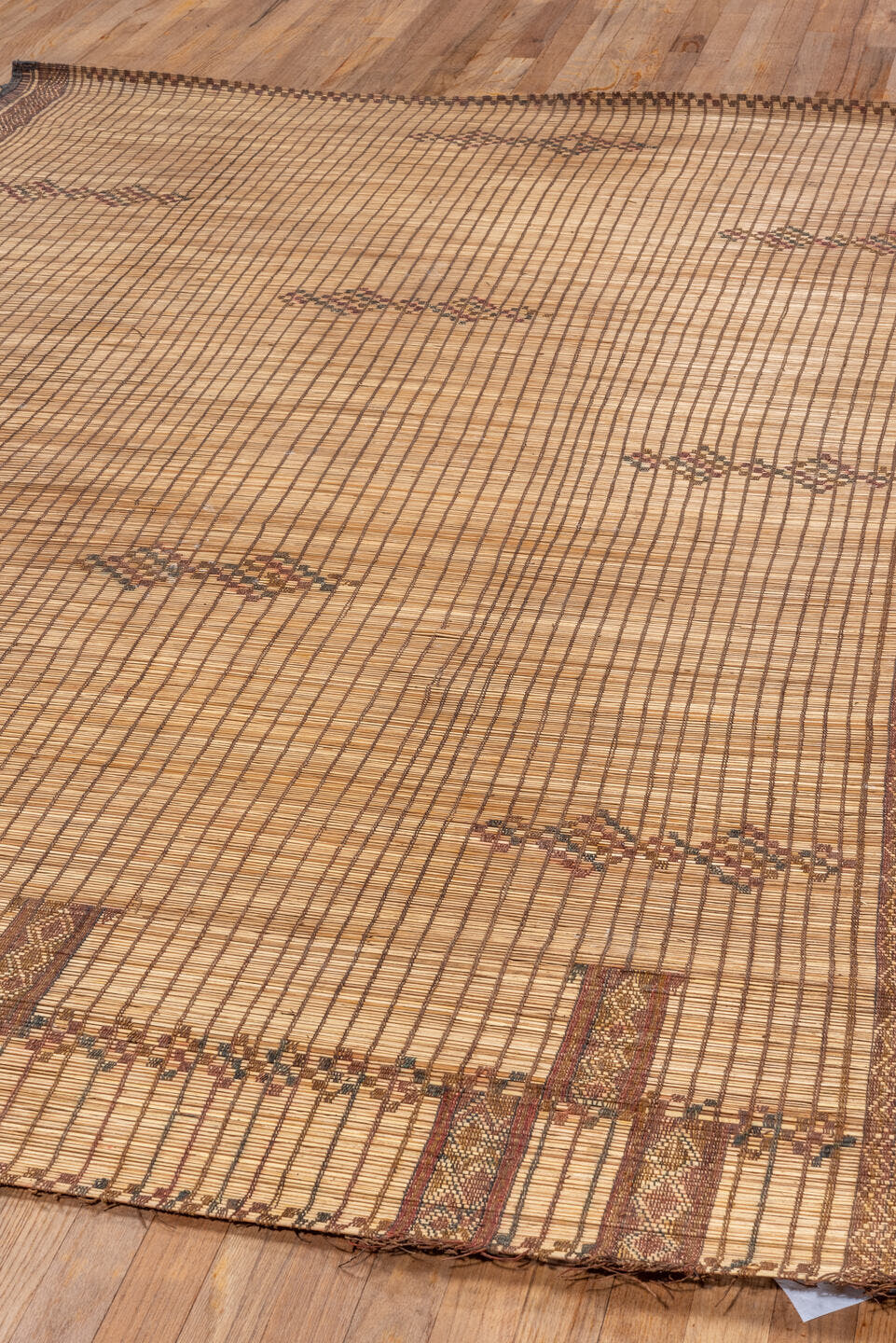 6' x 8' one-of-a-kind handmade vintage Tuareg medium size rug. Color palette: camel, tan, brown, rust, ivory, sienna, beige