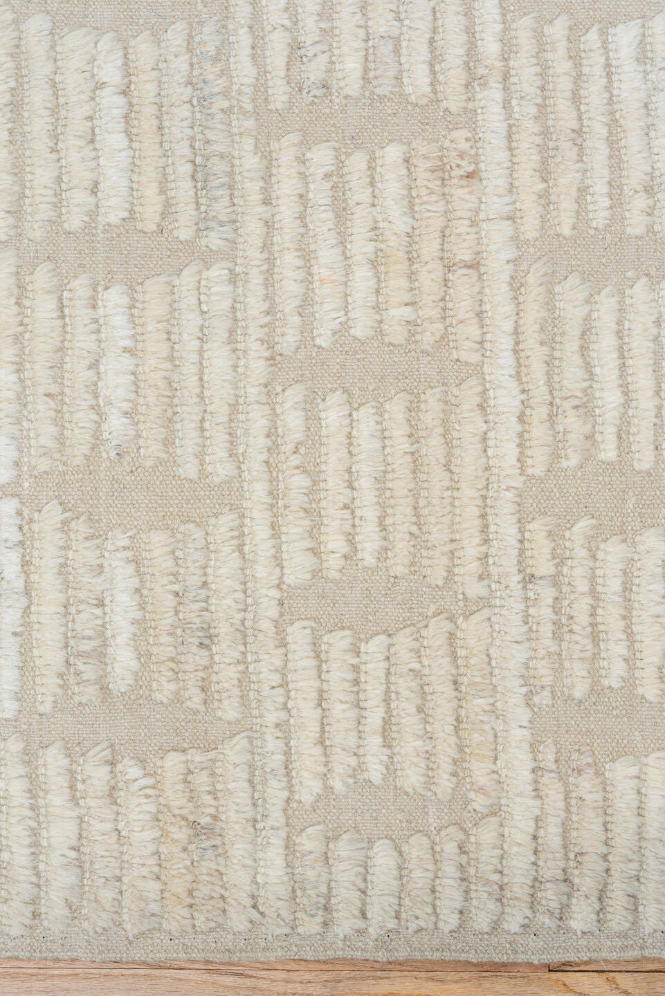 3' x 14' one-of-a-kind handmade vintage Tulu runner rug. Color palette: ivory, cream, beige, taupe, gray