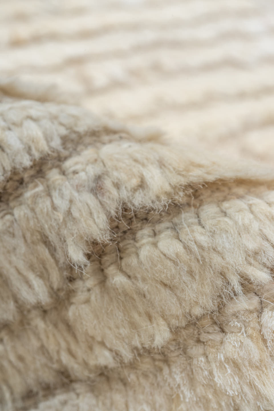 3' x 14' one-of-a-kind handmade vintage Tulu runner rug. Color palette: ivory, cream, beige, taupe, gray