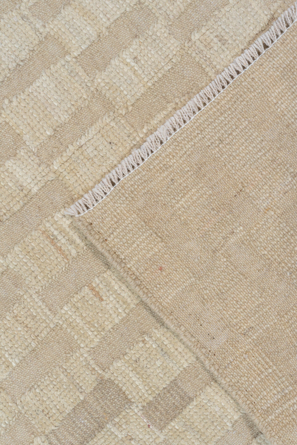 3' x 9' one-of-a-kind handmade vintage Tulu runner rug. Color palette: ivory, cream, beige, taupe, gray