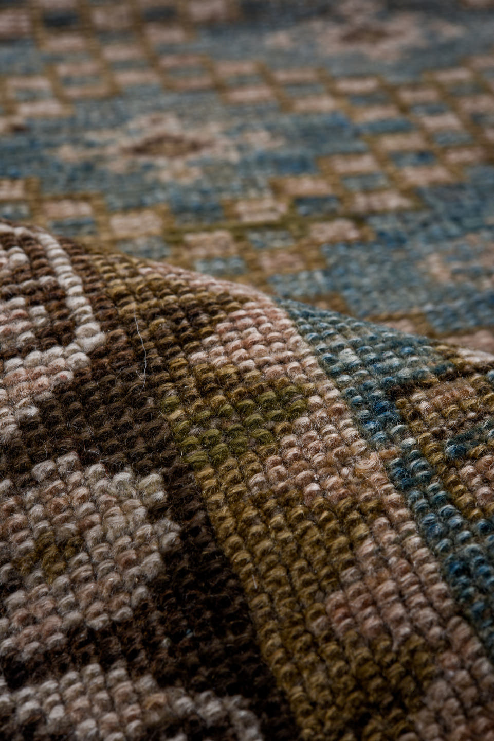 3' x 12' one-of-a-kind handmade vintage NW Persian runner rug. Color palette: turquoise, taupe, charcoal, ivory, camel