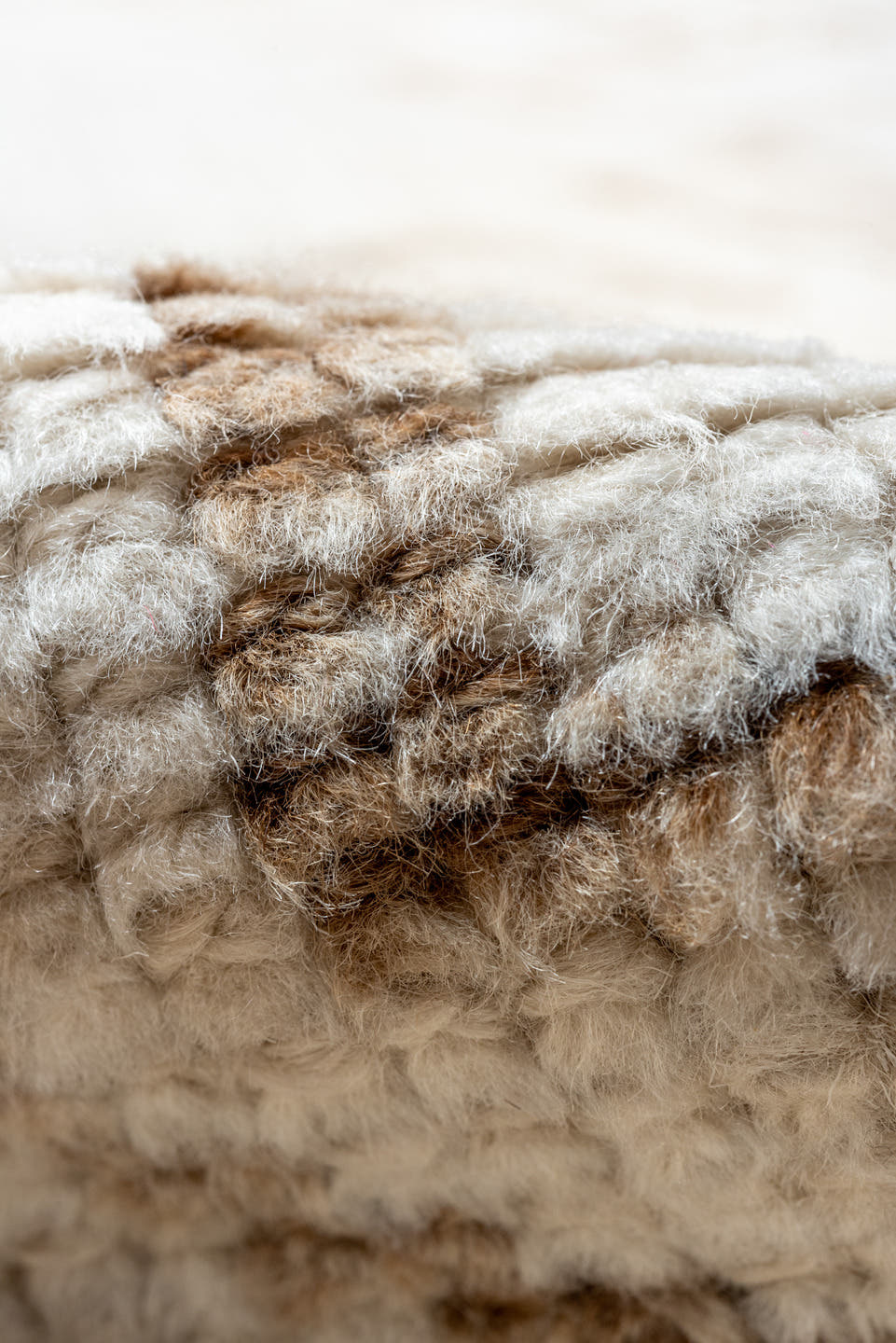 3' x 9' one-of-a-kind handmade vintage Kars runner rug. Color palette: ivory, taupe, camel, beige, gray