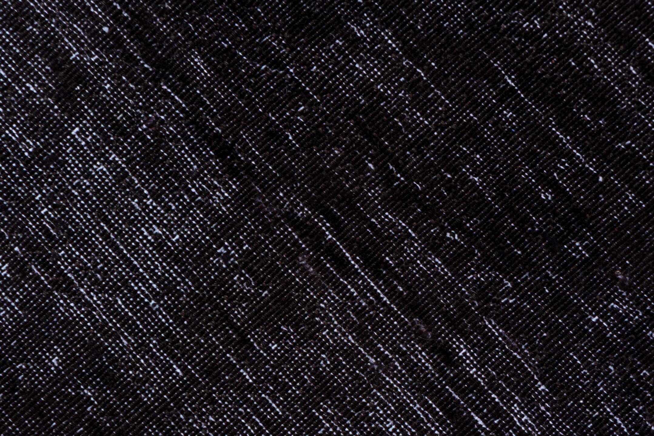 3' x 9' one-of-a-kind handmade vintage Overdyed runner rug. Color palette: charcoal, ebony, slate, gray, black