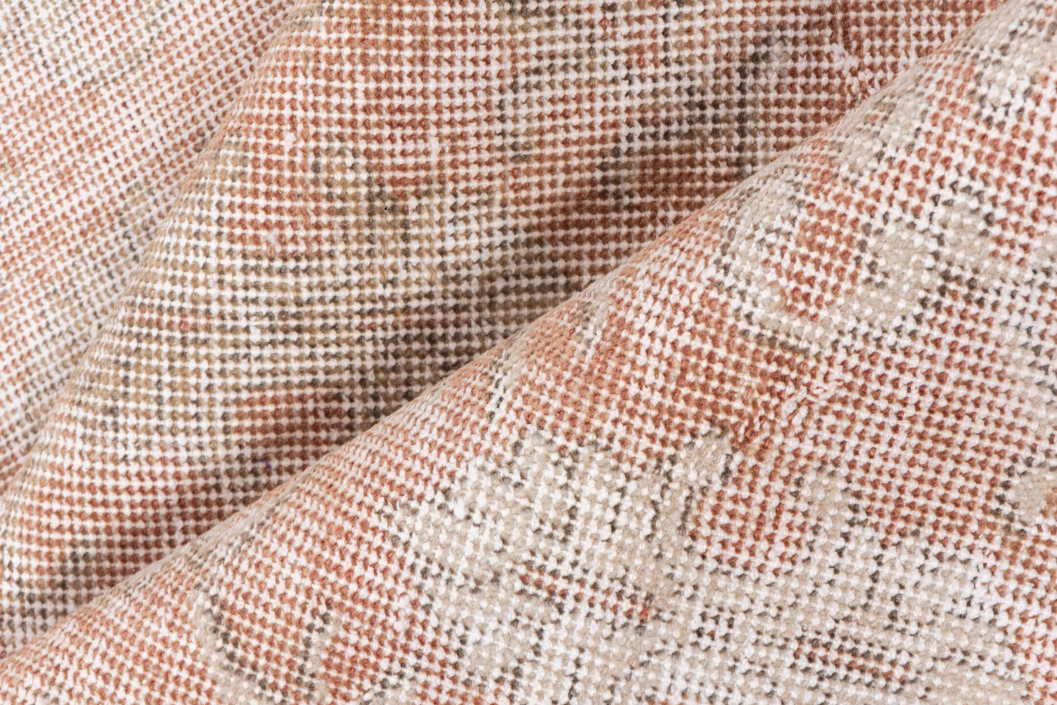 2' x 9' one-of-a-kind handmade vintage Oushak runner rug. Color palette: brown, gray, light gray, misty rose, off-white