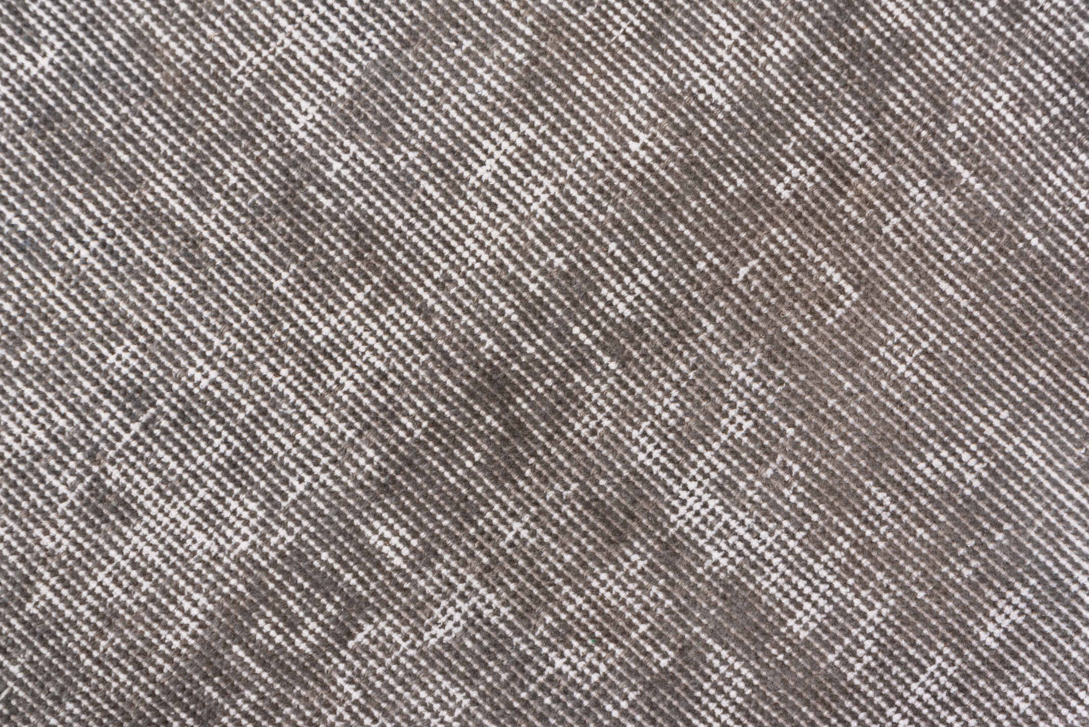 2' x 12' one-of-a-kind handmade vintage Overdyed runner rug. Color palette: dark gray, gray, light gray, off-white, pink