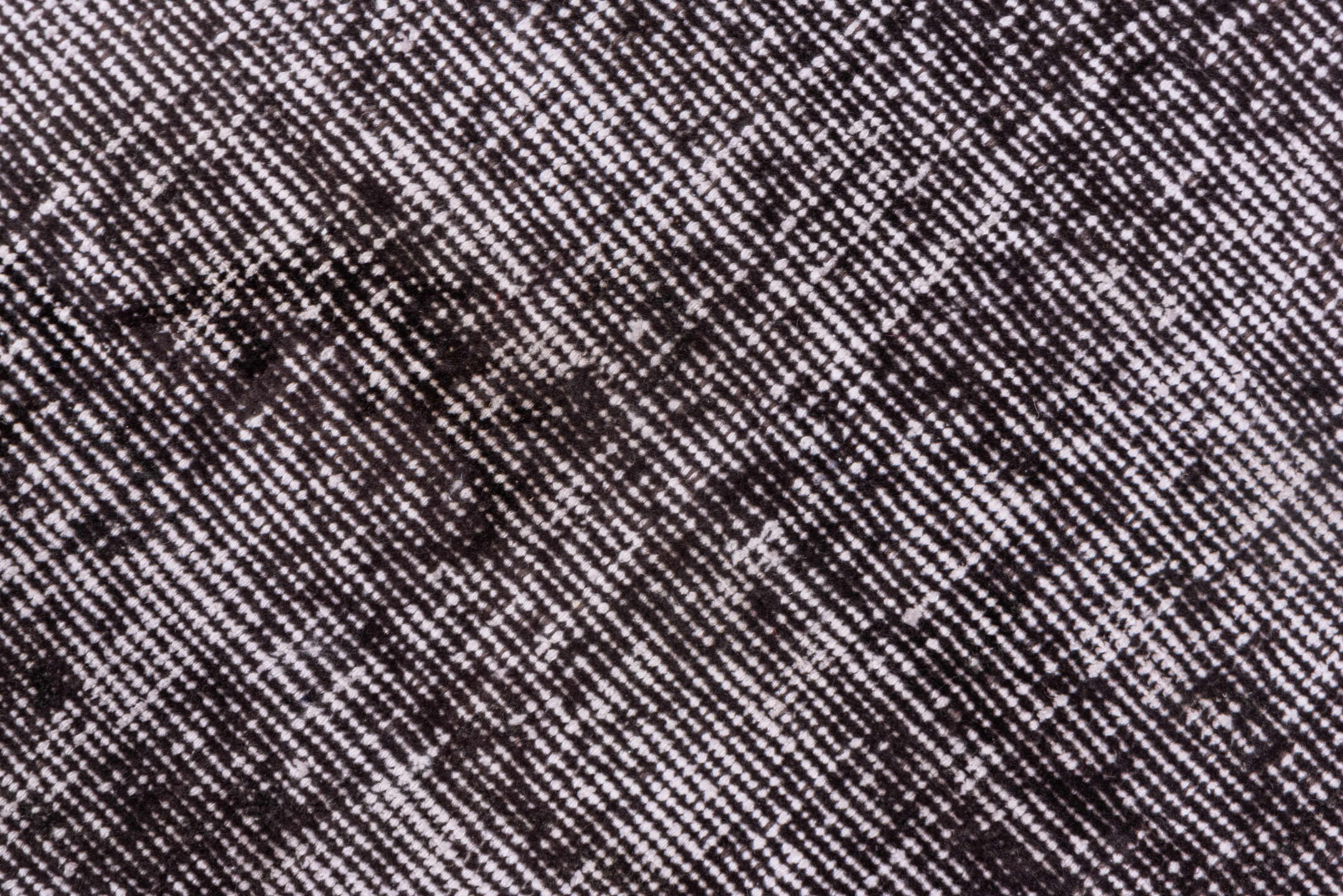 3' x 9' one-of-a-kind handmade vintage Overdyed runner rug. Color palette: gray, light gray, off-white, pink, silver