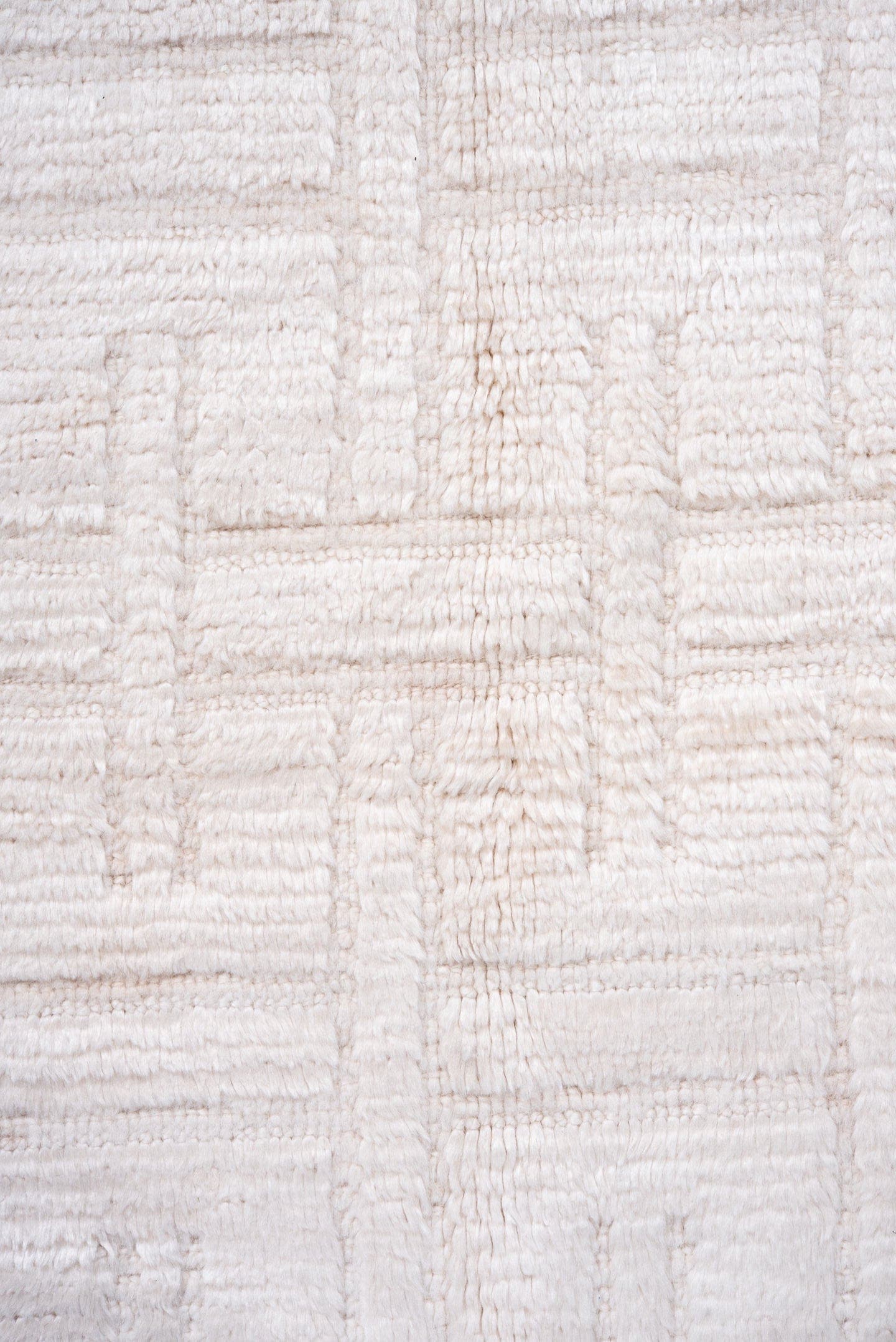 4' x 7' one-of-a-kind handmade vintage Tulu rug. Color palette: ivory, cream, beige