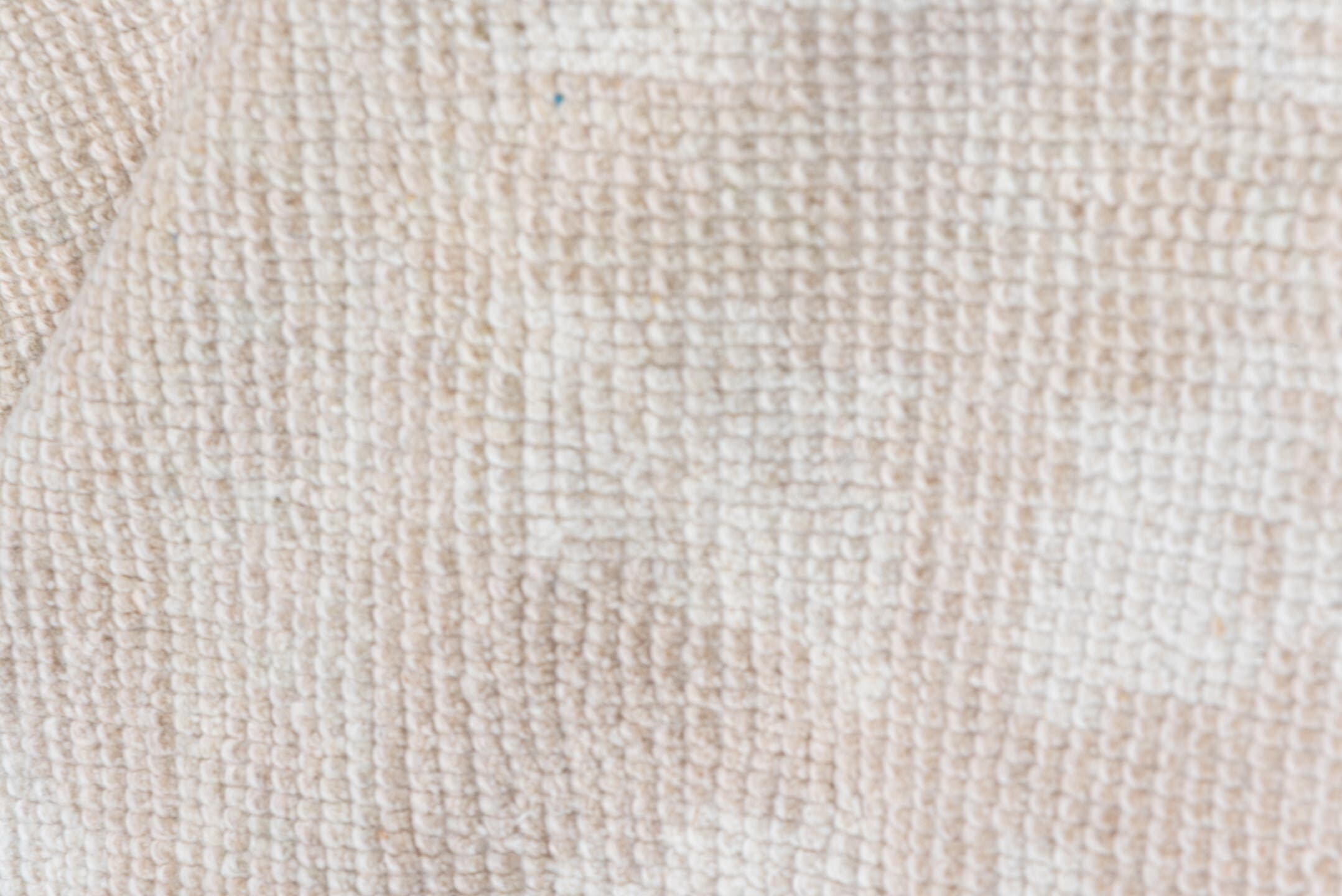 3' x 6' one-of-a-kind handmade vintage Oushak small size rug. Color palette: blush, ivory, cream, taupe, pink, beige, gray