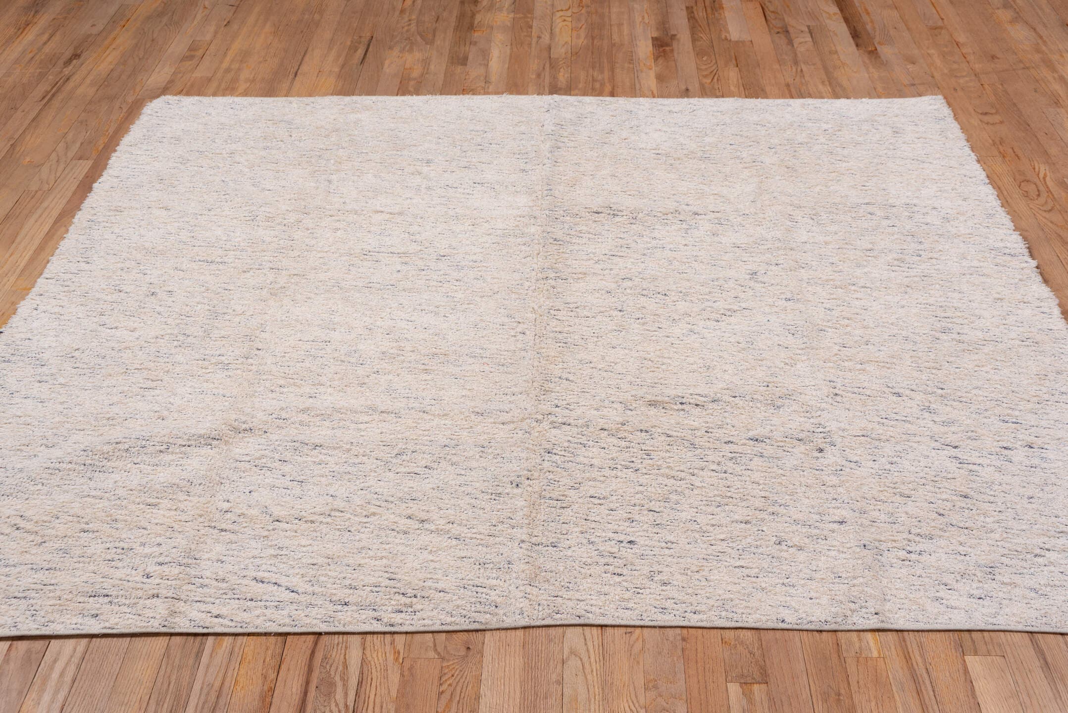 6' x 6' one-of-a-kind handmade vintage Kilim rug. Color palette: ivory, cream, light gray, taupe, beige, gray
