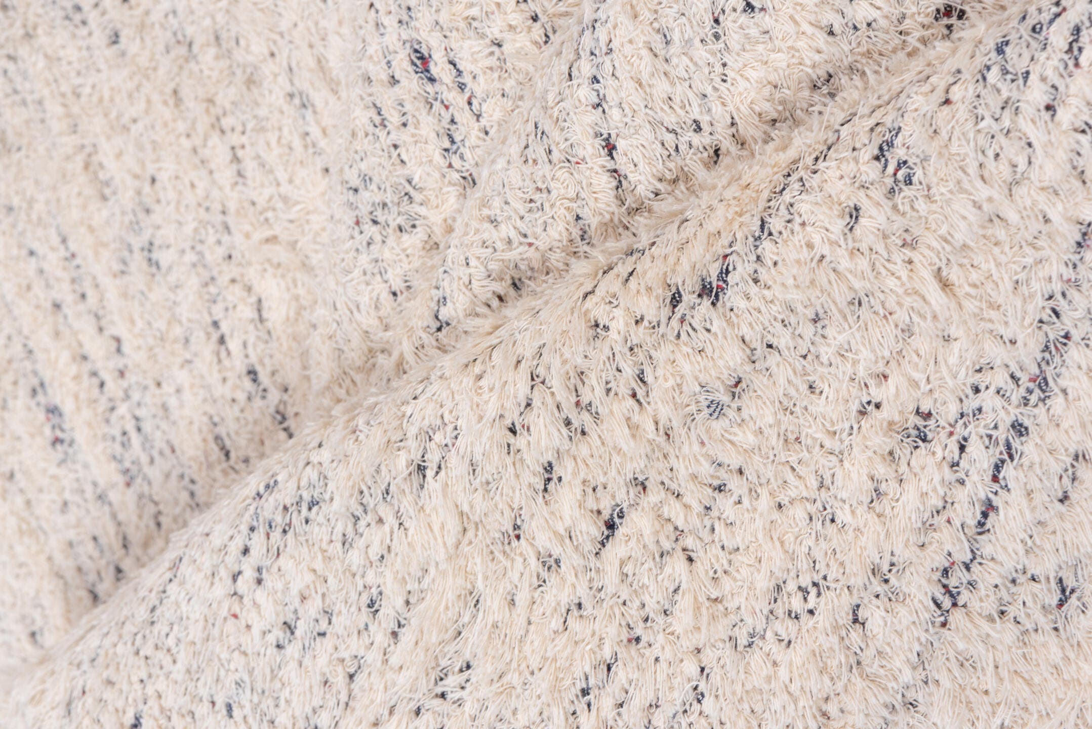 6' x 6' one-of-a-kind handmade vintage Kilim rug. Color palette: ivory, cream, light gray, taupe, beige, gray