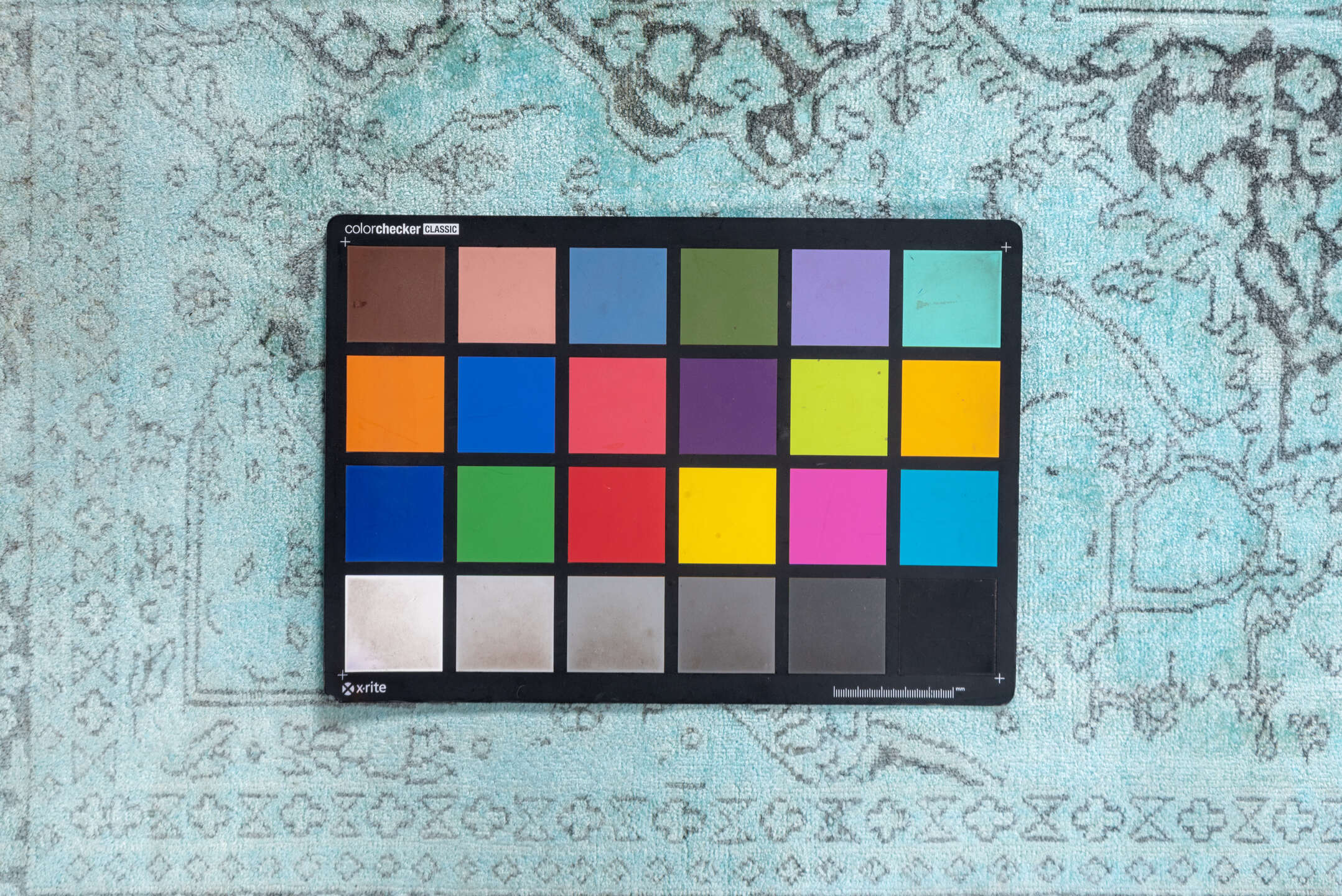 4' x 7' one-of-a-kind handmade vintage Overdyed rug. Color palette: blue, cadet blue, gray, green, light blue, light gray