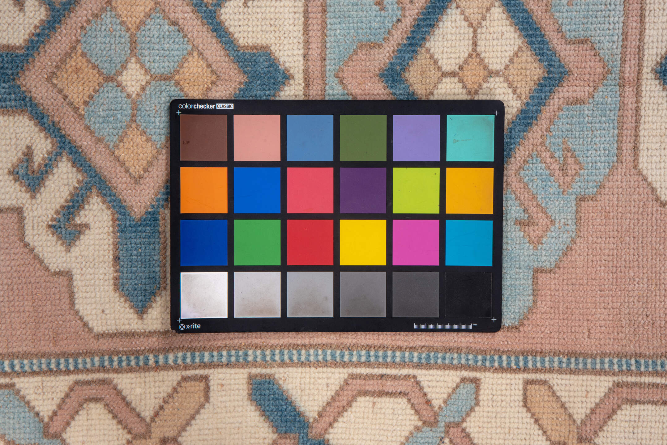 2' x 12' one-of-a-kind handmade vintage Oushak runner rug. Color palette: blue, brown, dark gray, gray, light gray