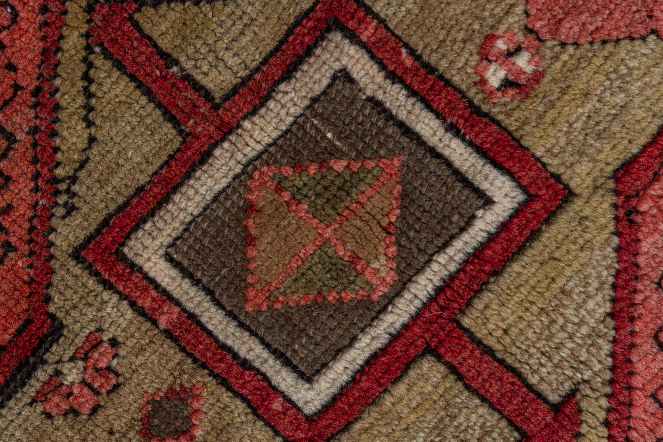 3' x 8' one-of-a-kind handmade vintage Kazak runner rug. Color palette: red, ivory, brown, blue, charcoal, rust, rose, taupe