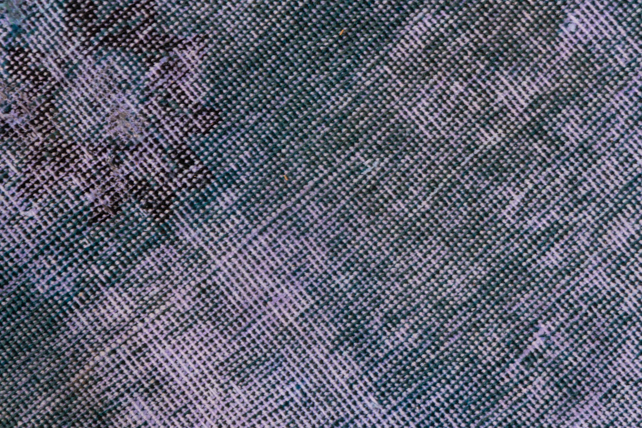 9' x 12' one-of-a-kind handmade vintage Overdyed large size rug. Color palette: blue, teal, slate, indigo, charcoal