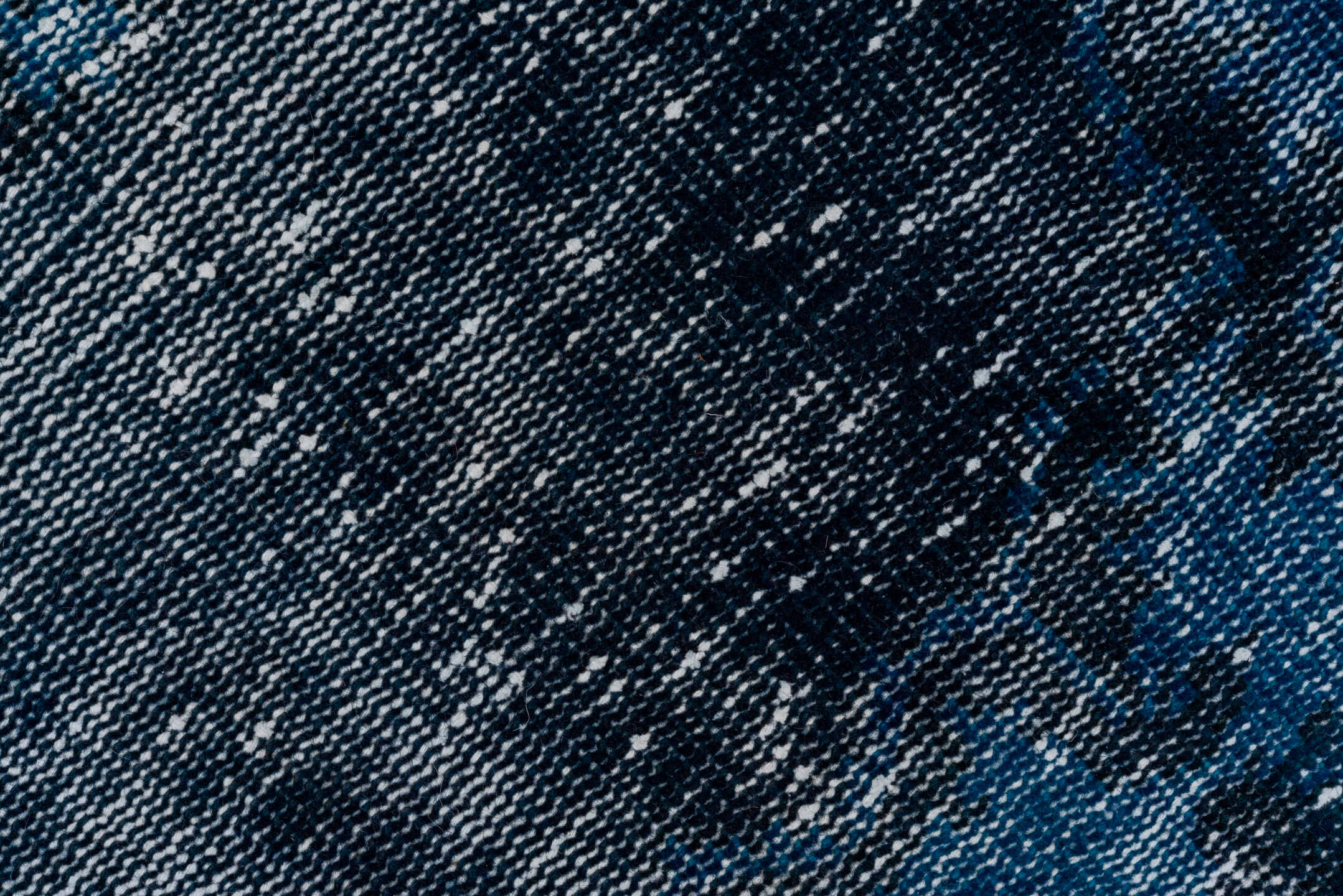 3' x 6' one-of-a-kind handmade vintage Overdyed small size rug. Color palette: blue, charcoal, slate, ivory, gray, black