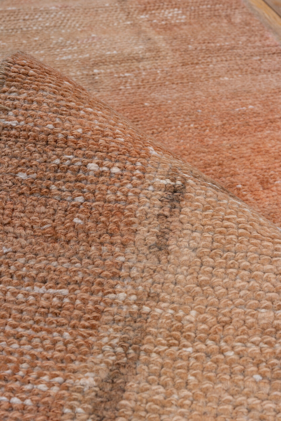 2' x 7' one-of-a-kind handmade vintage Oushak runner rug. Color palette: blush, peach, ivory, taupe, rose, pink, terracotta