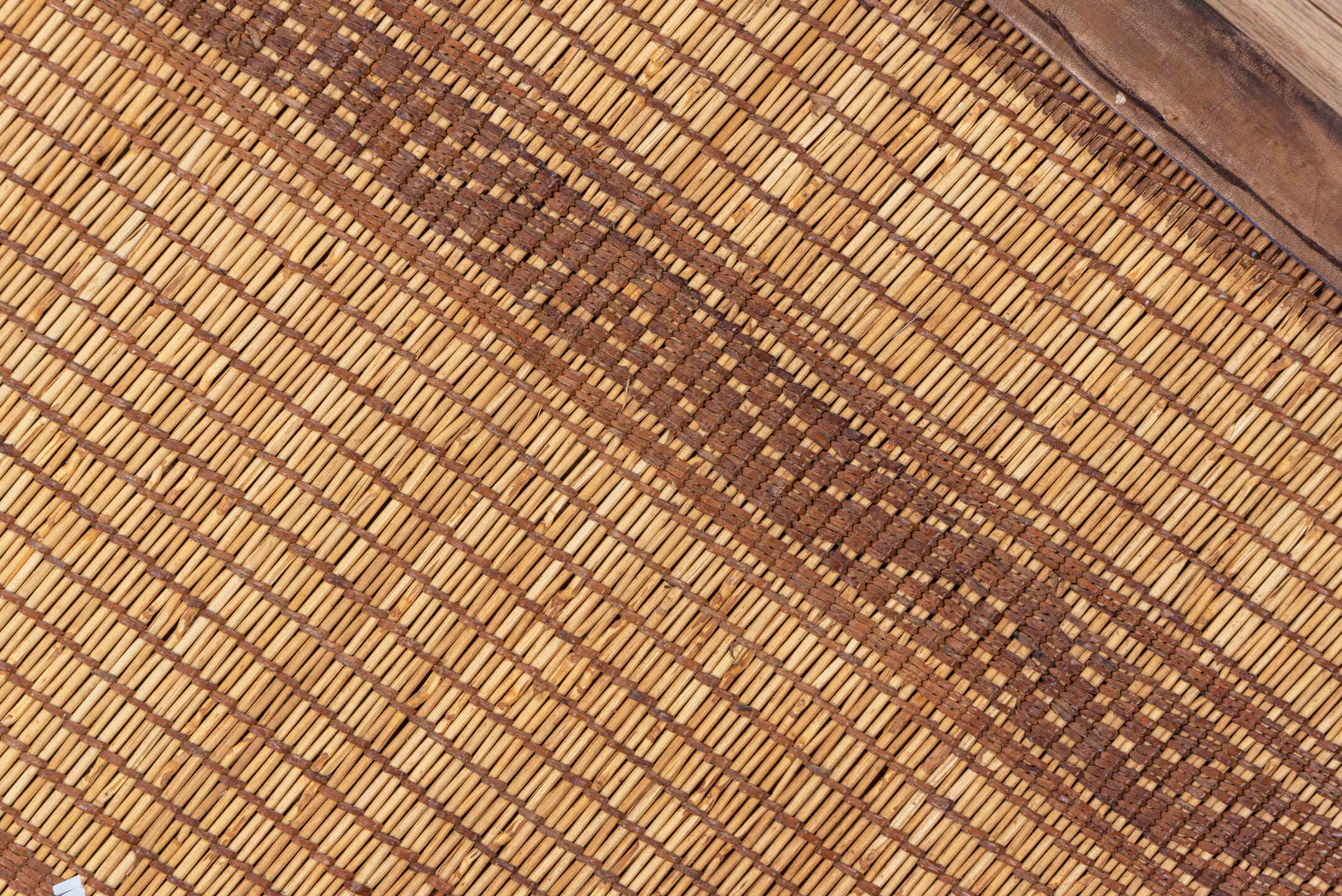 2' x 17' one-of-a-kind handmade vintage Tuareg runner rug. Color palette: camel, brown, tan, beige