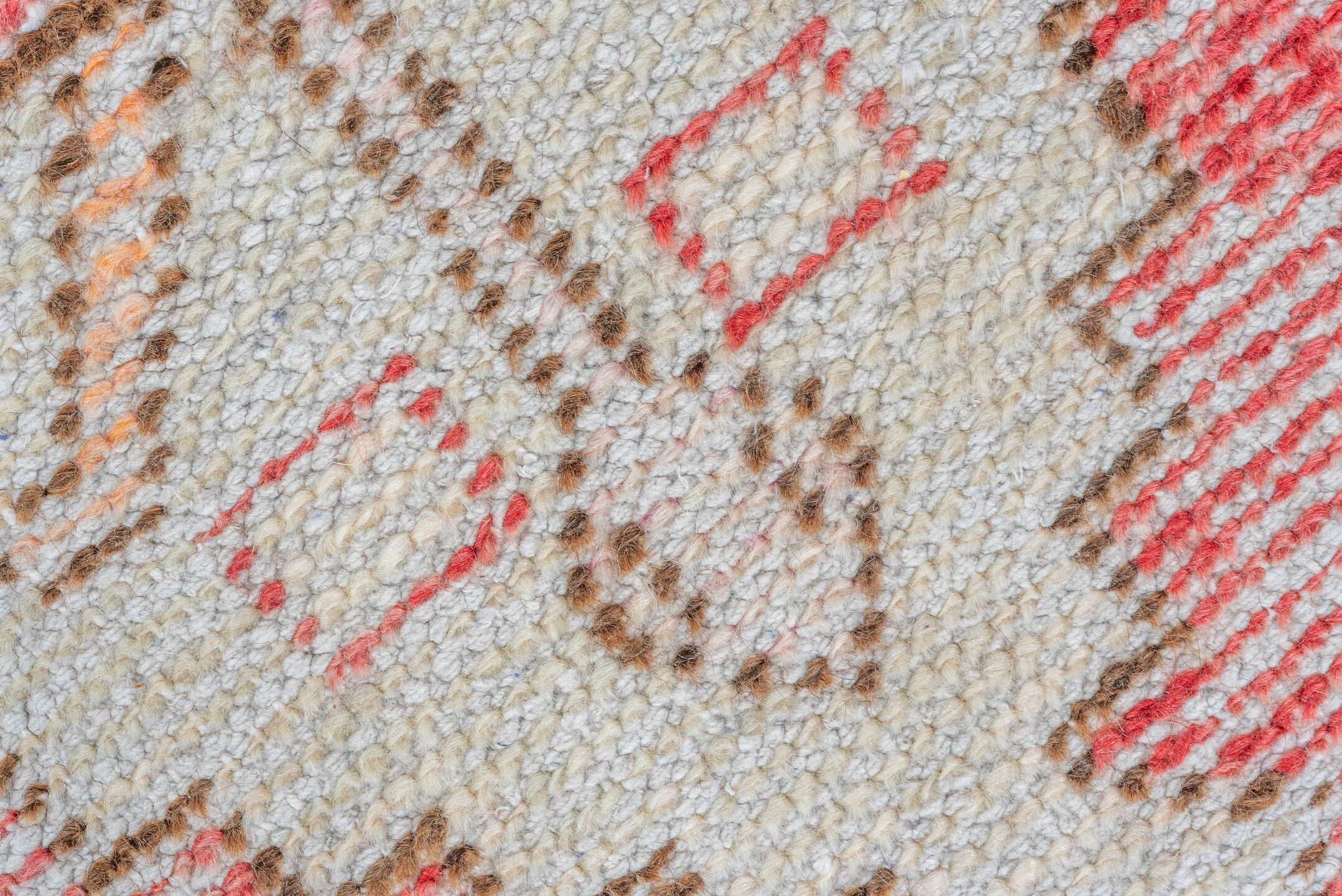 2' x 3' one-of-a-kind handmade vintage Oushak small size rug. Color palette: ivory, rose, rust, taupe, brown, gold, pink