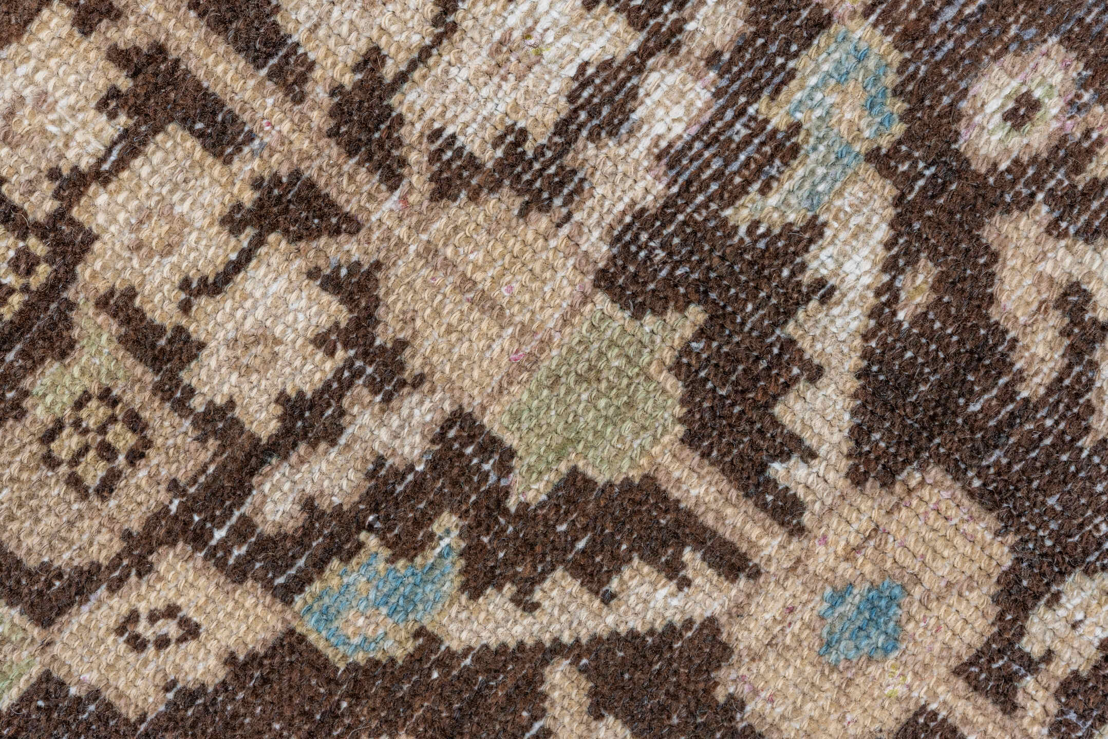 4' x 11' one-of-a-kind handmade vintage Malayer runner rug. Color palette: brown, ivory, sky_blue, taupe, charcoal, beige