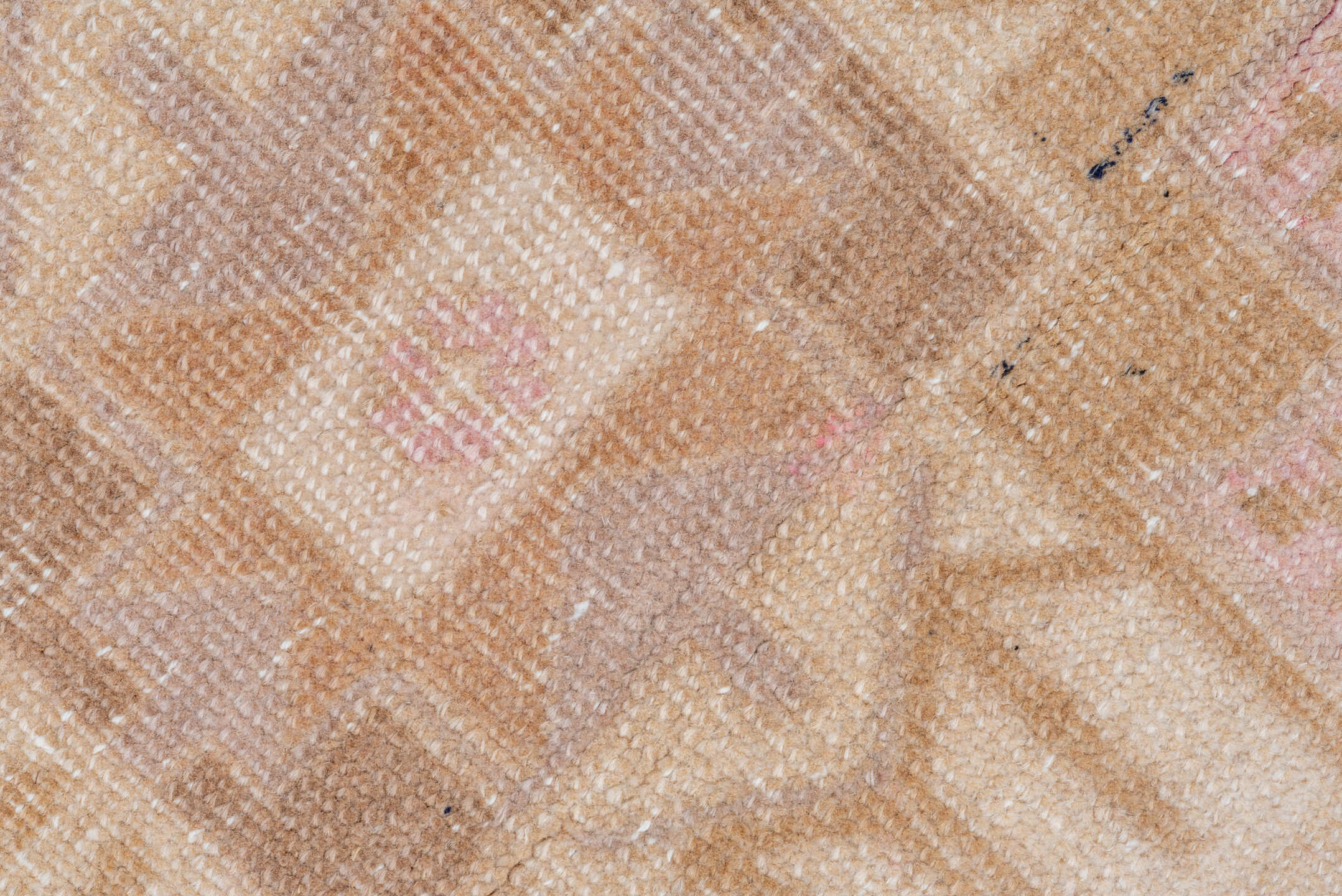 2' x 10' one-of-a-kind handmade vintage Malayer runner rug. Color palette: brown, off-white, orange, pink, snow, tan, white