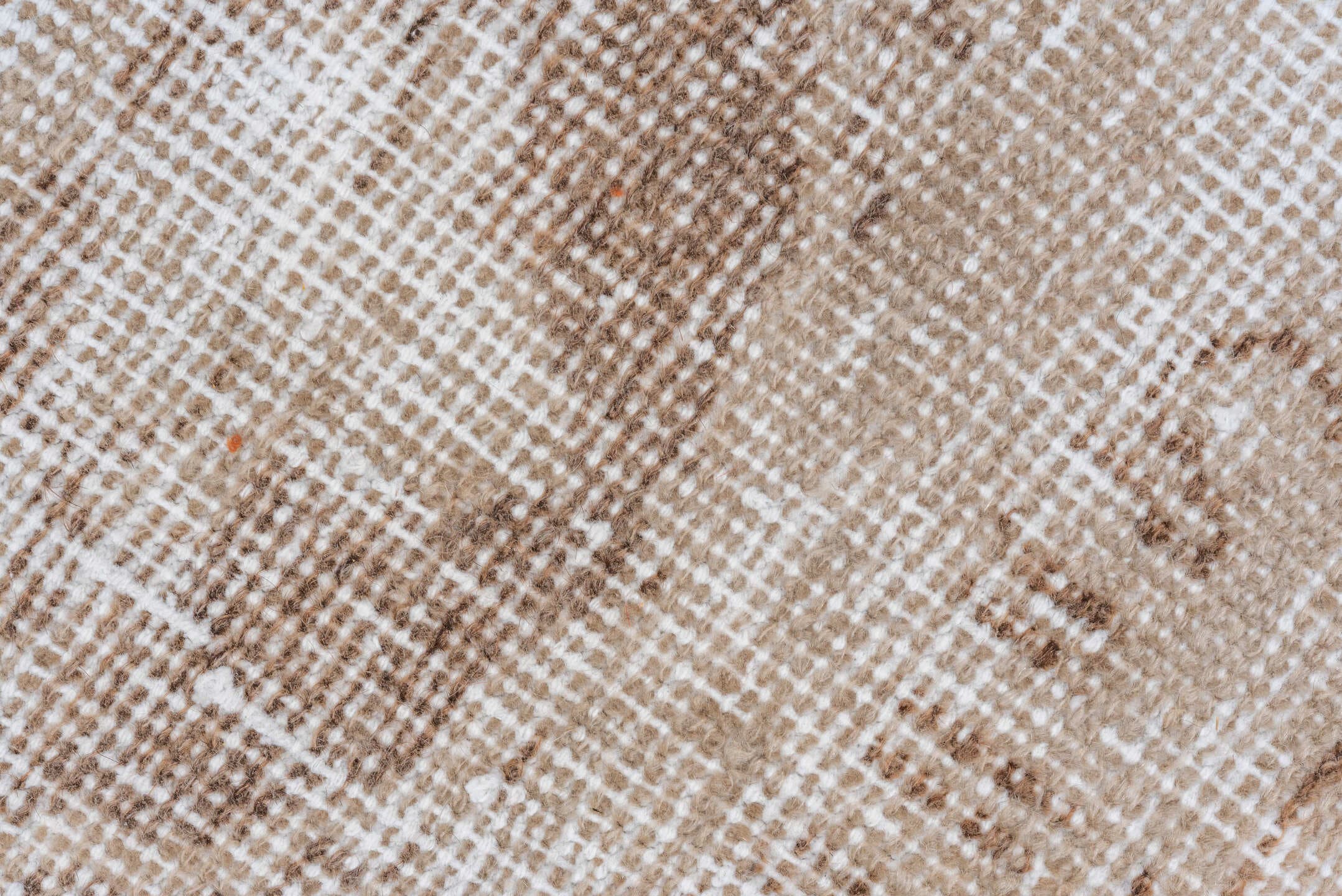 8' x 11' one-of-a-kind handmade vintage Oushak large size rug. Color palette: ivory, taupe, beige, camel, sand, light brown