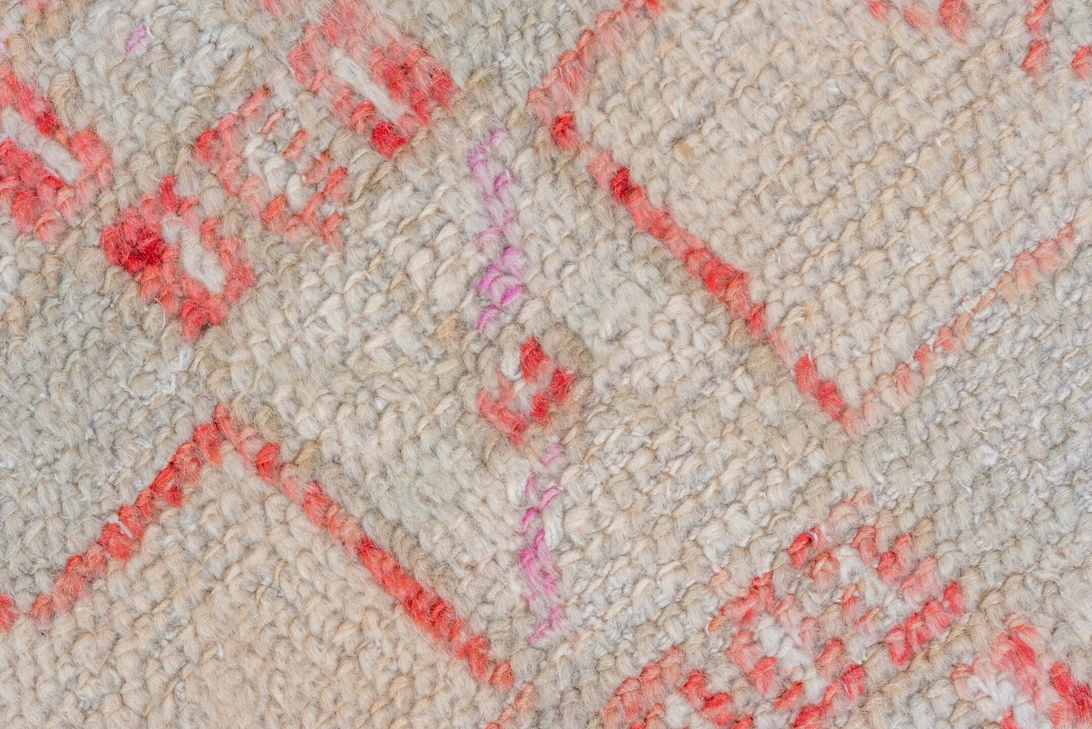 2' x 8' one-of-a-kind handmade vintage Oushak runner rug. Color palette: ivory, coral, rose, taupe, camel, beige, terracotta