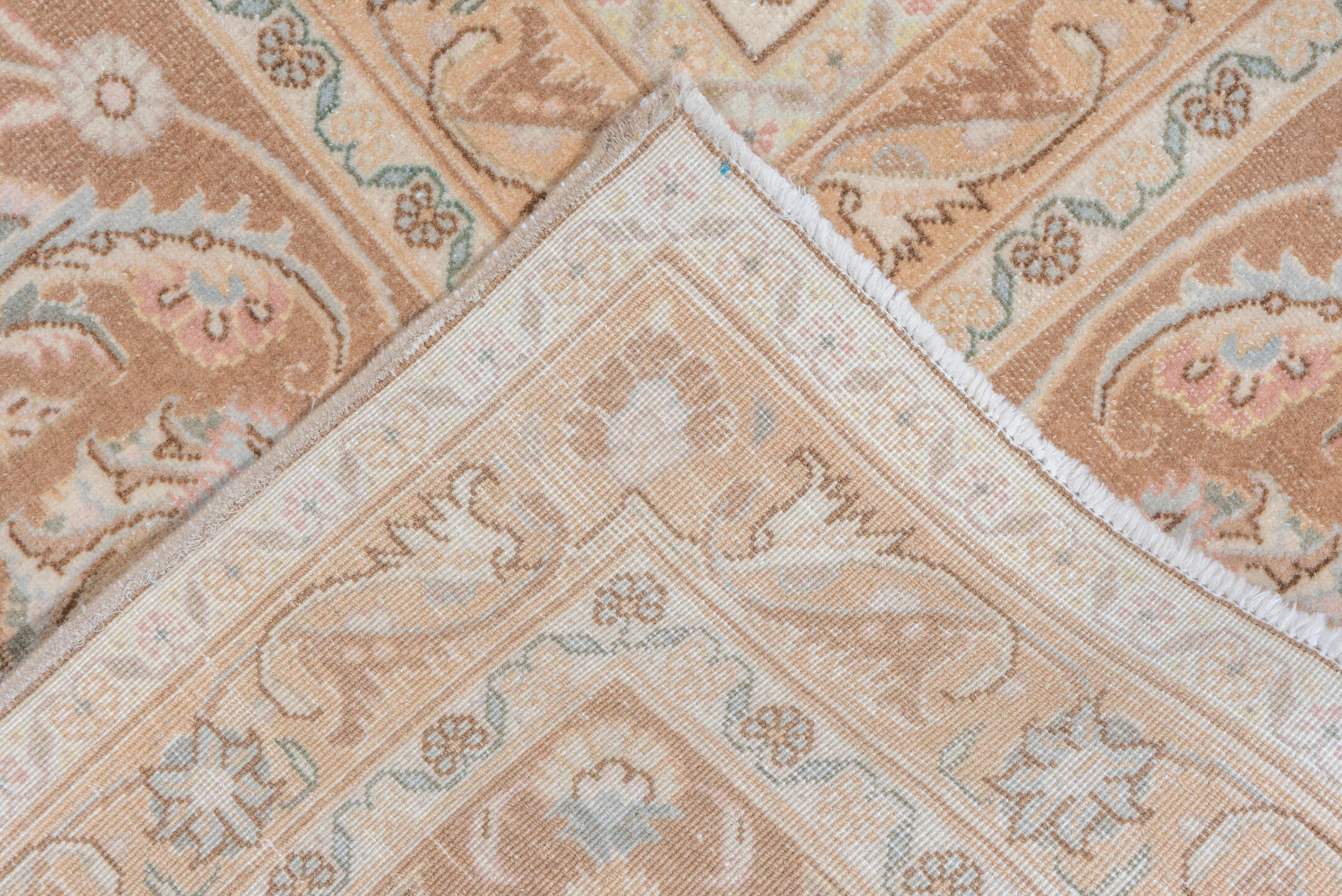 9' x 12' one-of-a-kind handmade vintage Tabriz large size rug. Color palette: brown, dark gray, gray, light gray, off-white