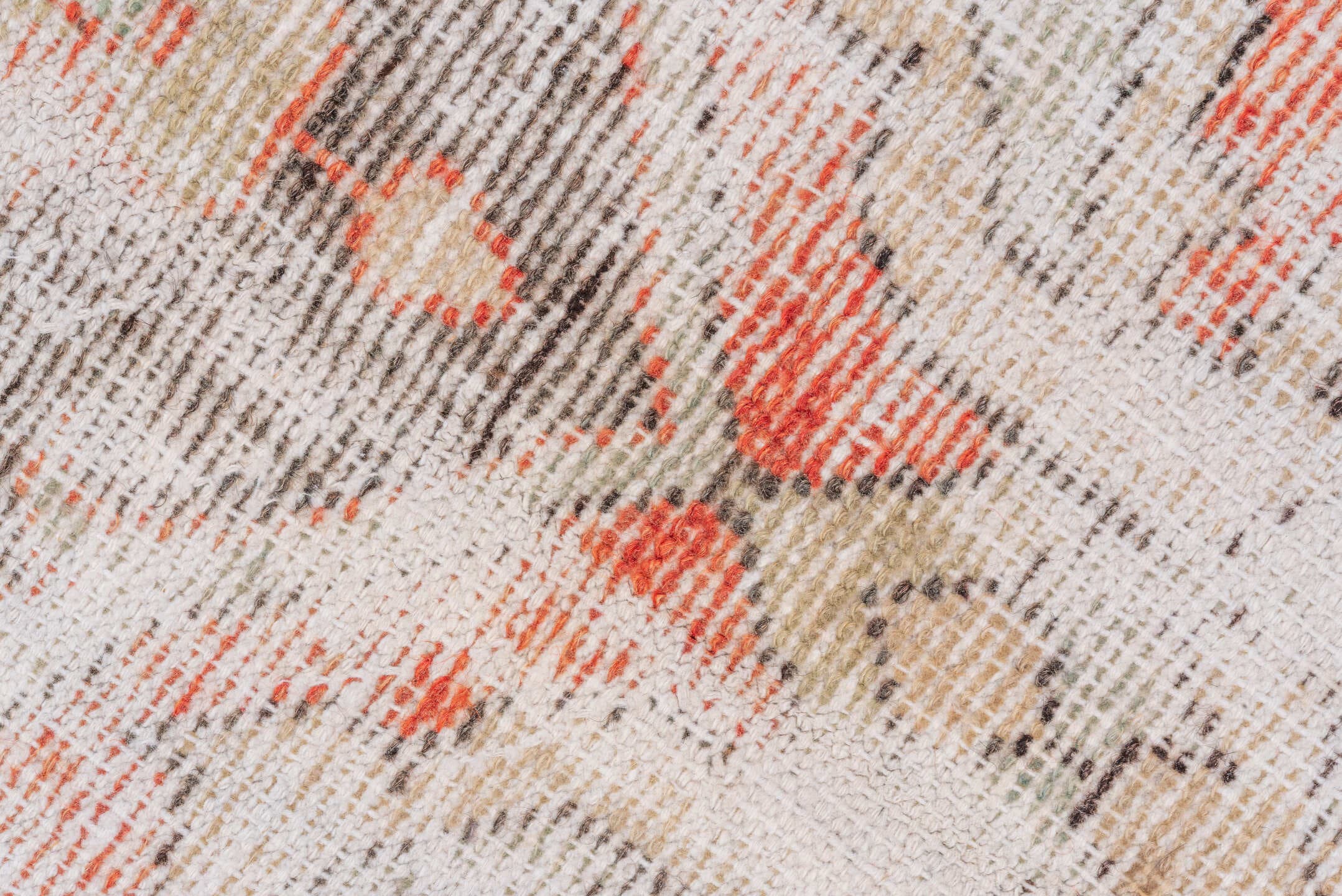 8' x 13' one-of-a-kind handmade vintage Oushak large size rug. Color palette: ivory, coral, charcoal, slate, taupe, rose