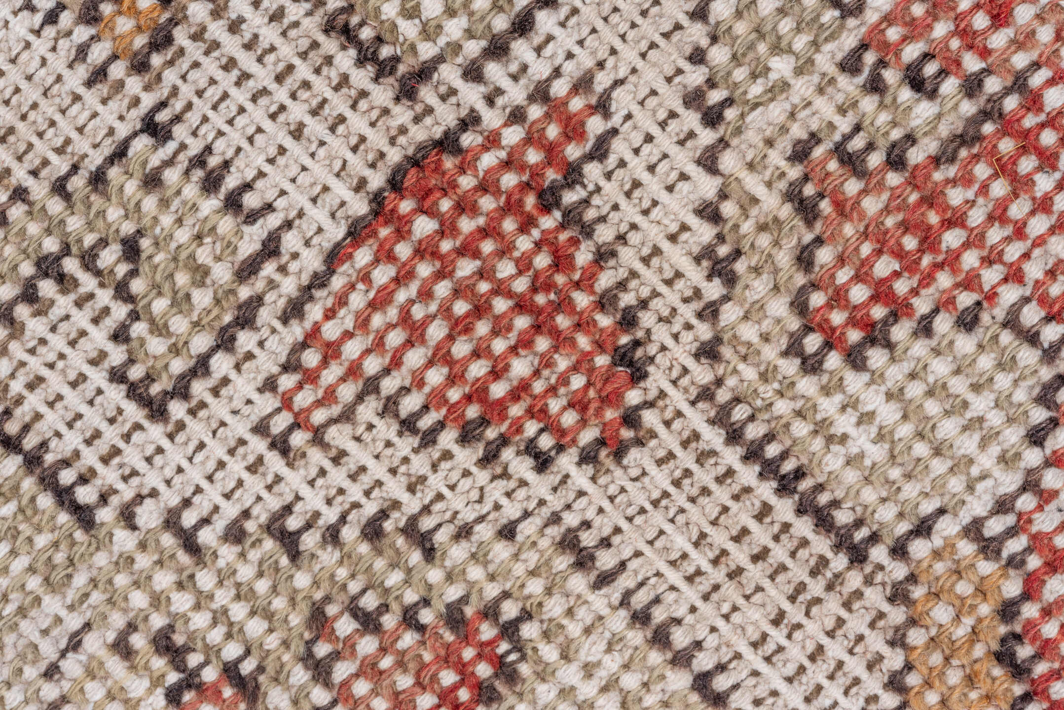 7' x 10' one-of-a-kind handmade vintage Oushak large size rug. Color palette: rose, ivory, charcoal, taupe, blush, camel