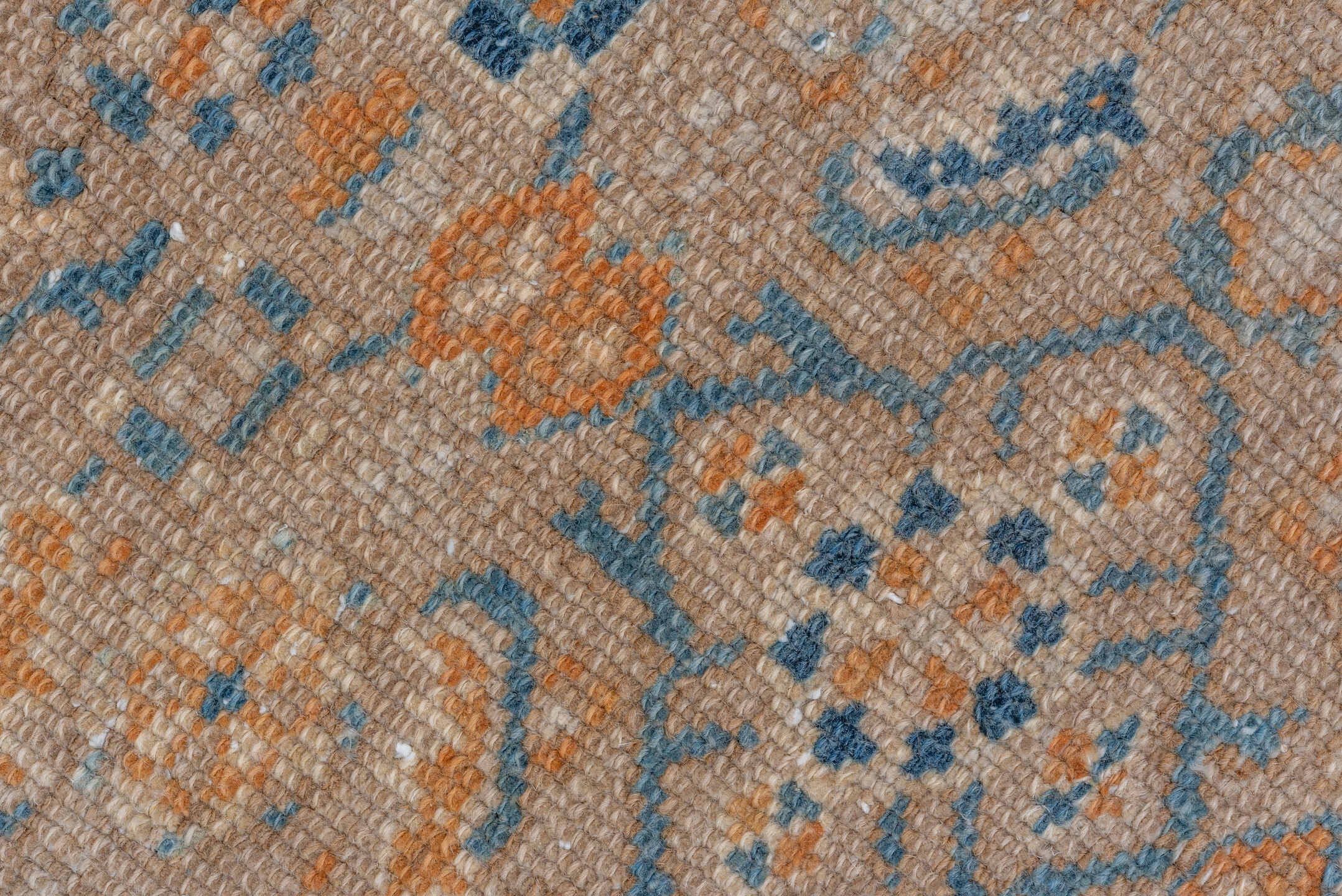 9' x 12' one-of-a-kind handmade vintage Malayer large size rug. Color palette: ivory, blue, peach, gold, beige, camel