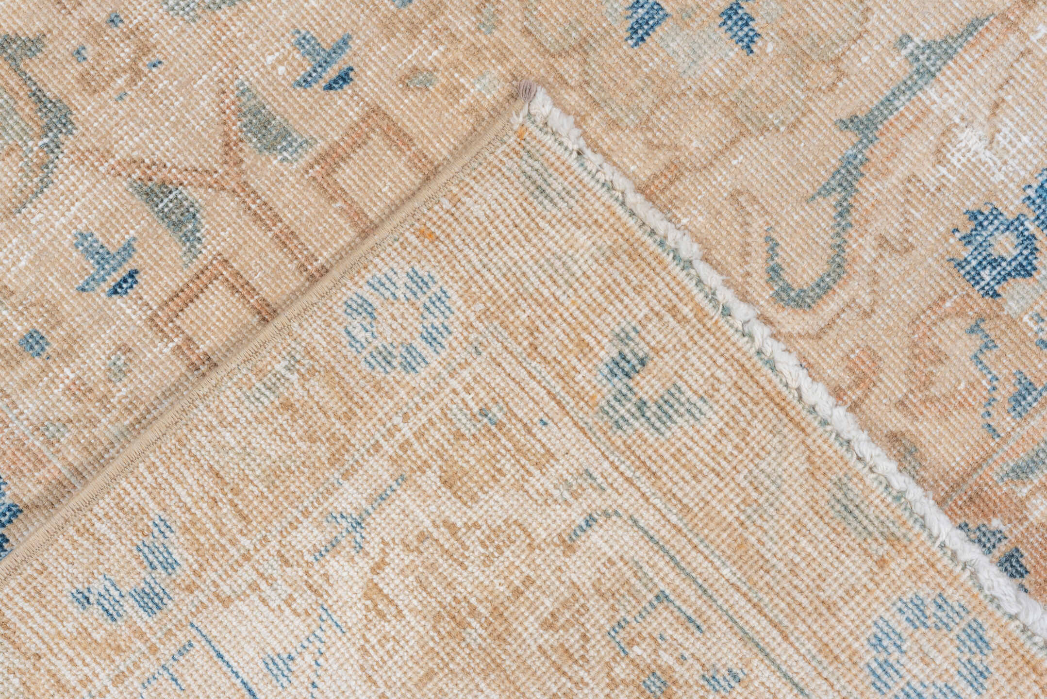 6' x 9' one-of-a-kind handmade vintage Tabriz medium size rug. Color palette: beige, sky blue, ivory, taupe, camel