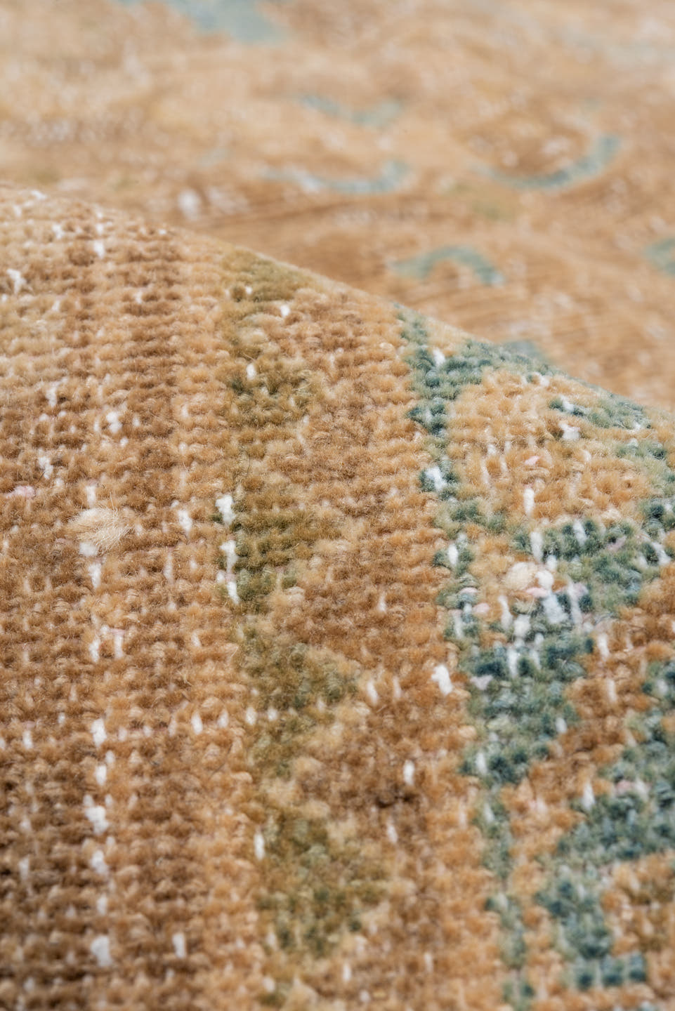 5' x 10' one-of-a-kind handmade vintage Malayer medium size rug. Color palette: tan, ivory, pale blue, taupe, camel, beige