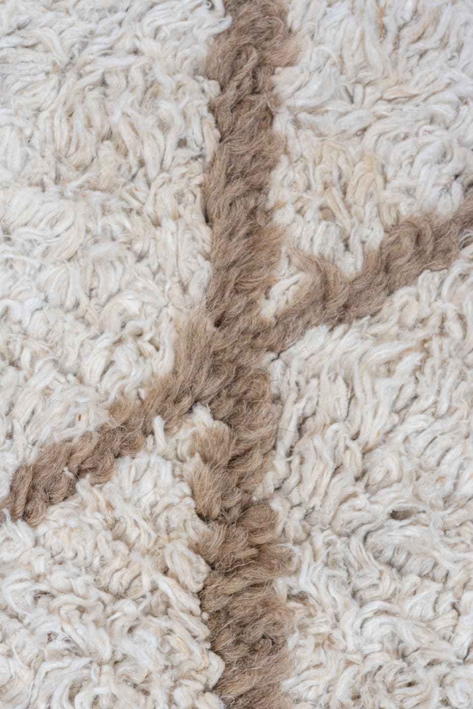 3' x 14' one-of-a-kind handmade vintage Moroccan runner rug. Color palette: ivory, taupe, cream, beige, gray
