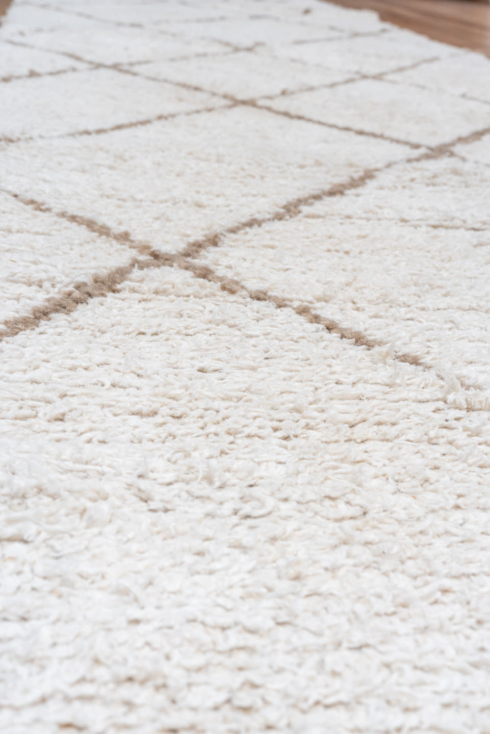 3' x 14' one-of-a-kind handmade vintage Moroccan runner rug. Color palette: ivory, taupe, cream, beige, gray