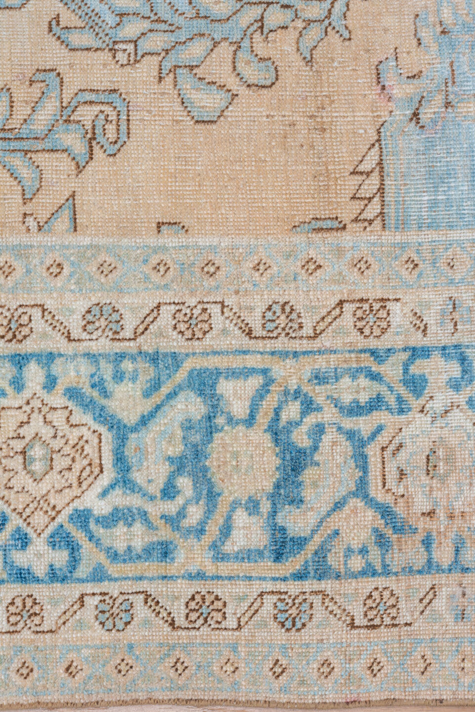 8' x 10' one-of-a-kind handmade vintage Tabriz large size rug. Color palette: beige, sky blue, ivory, taupe, camel