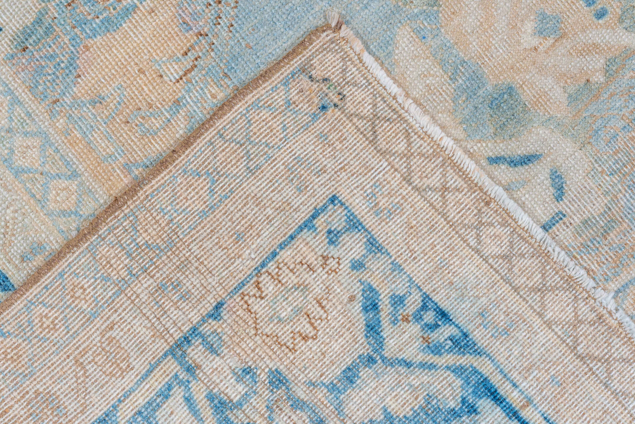 8' x 10' one-of-a-kind handmade vintage Tabriz large size rug. Color palette: beige, sky blue, ivory, taupe, camel