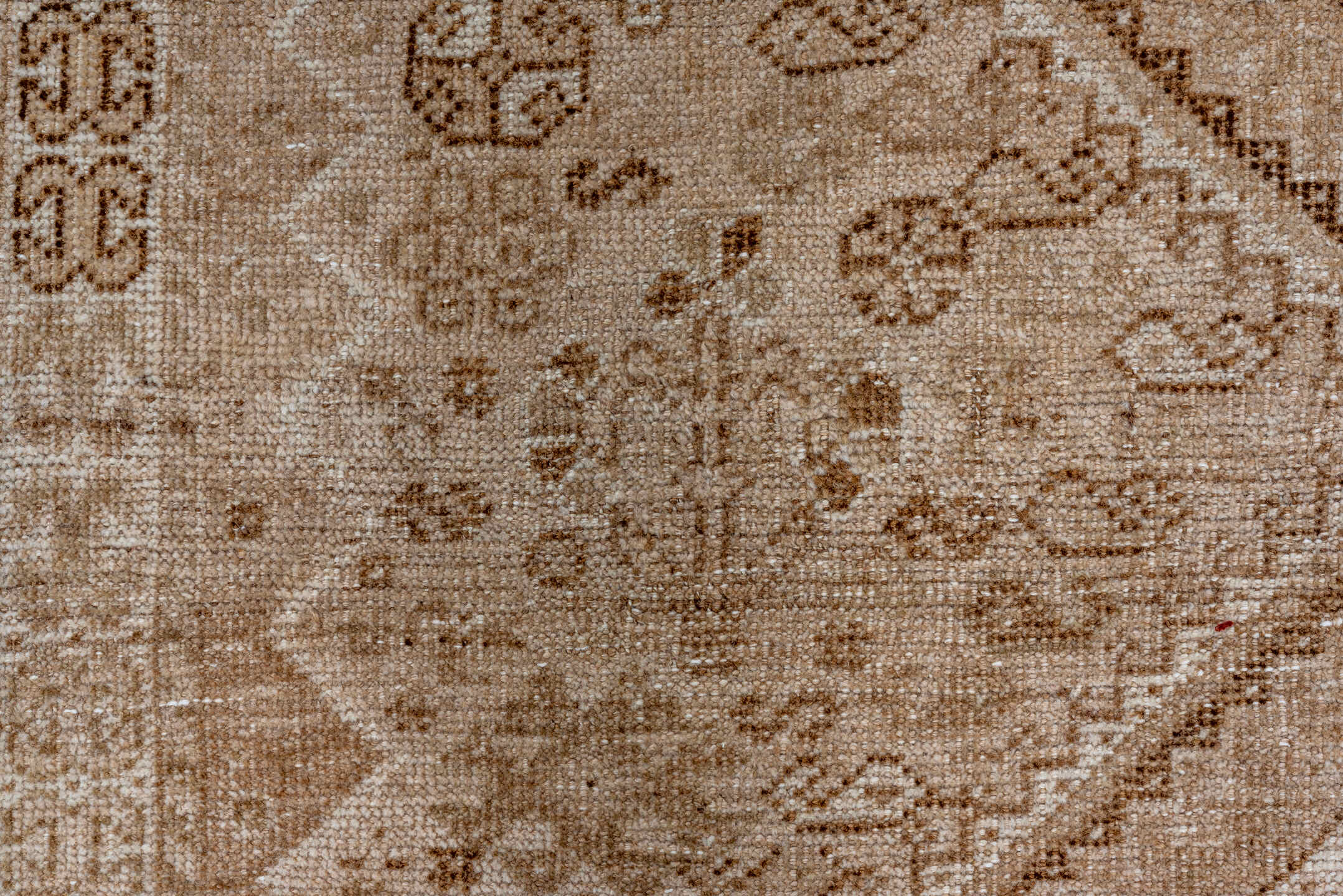 3' x 5' one-of-a-kind handmade vintage Shiraz small size rug. Color palette: tan, ivory, taupe, camel, brown, beige, gray