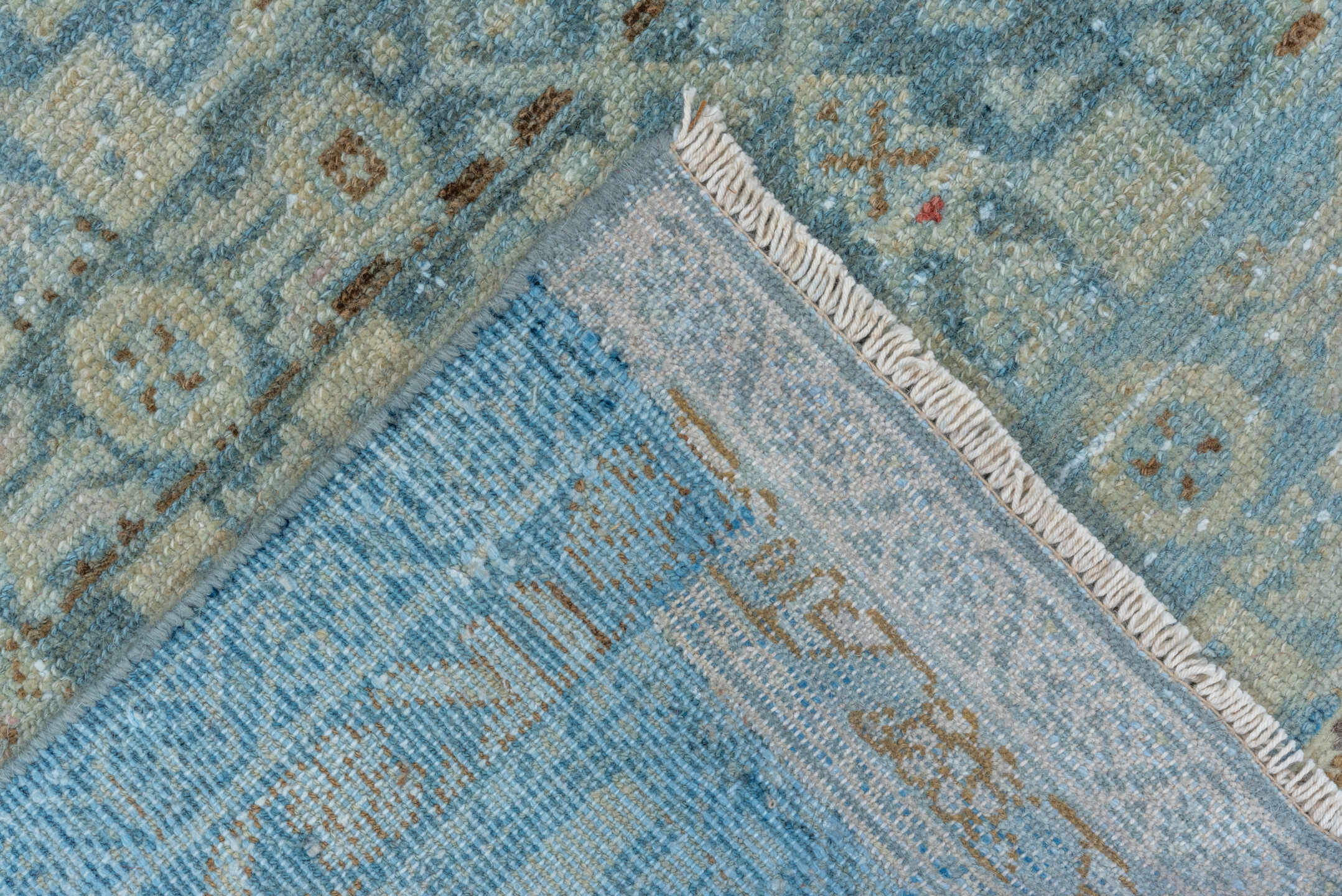 6' x 8' one-of-a-kind handmade vintage Malayer medium size rug. Color palette: light blue, ivory, taupe, rust, beige, slate