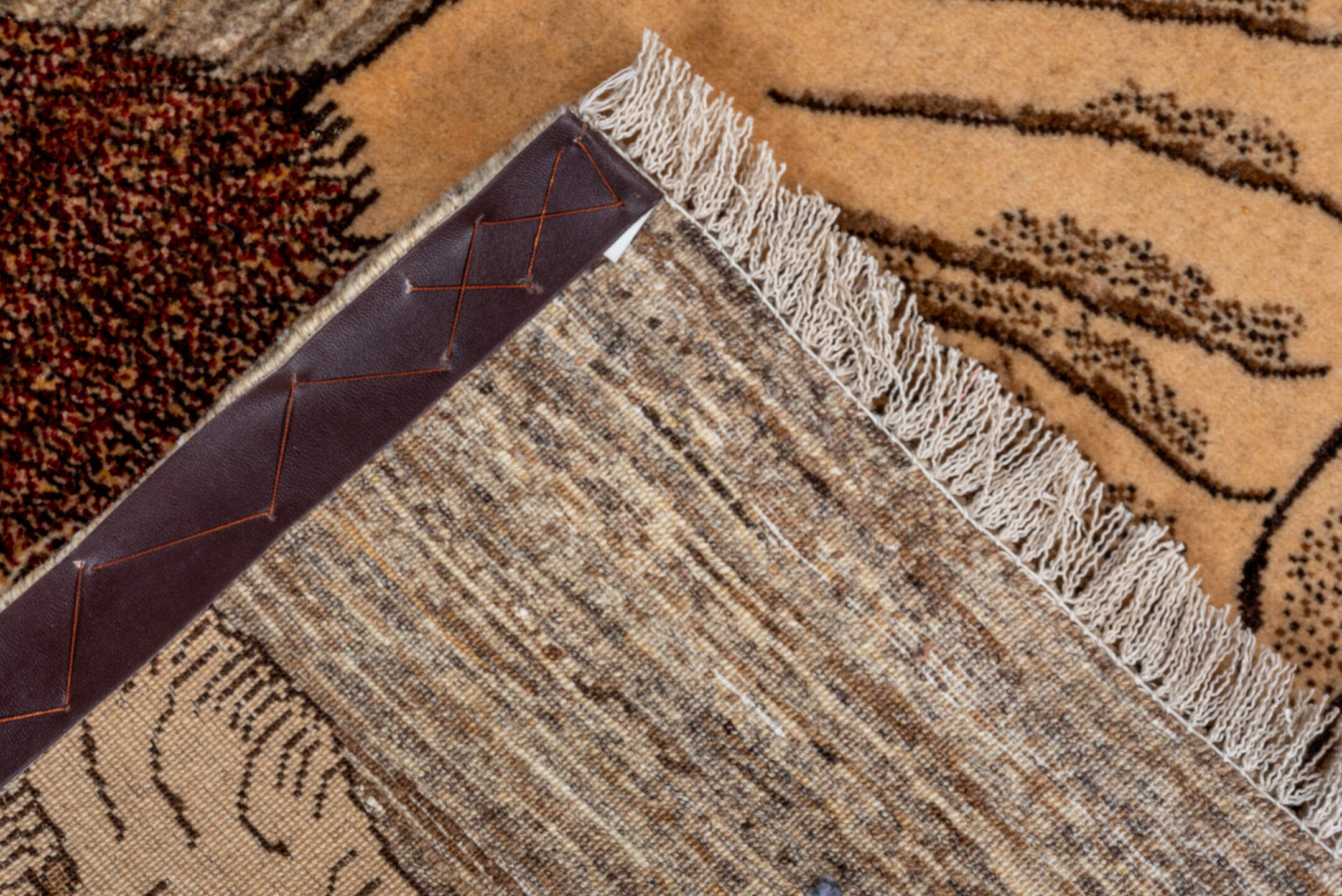 3' x 3' one-of-a-kind handmade vintage Gabbe small size rug. Color palette: black, brown