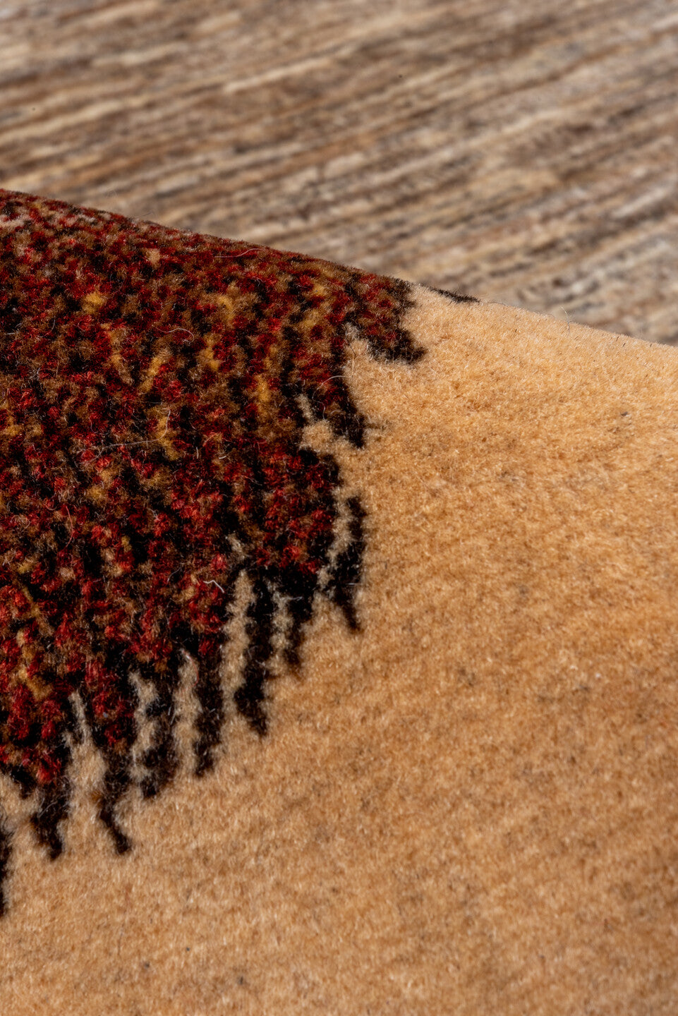 3' x 3' one-of-a-kind handmade vintage Gabbe small size rug. Color palette: black, brown