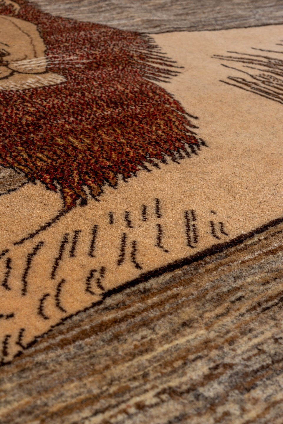 3' x 3' one-of-a-kind handmade vintage Gabbe small size rug. Color palette: black, brown