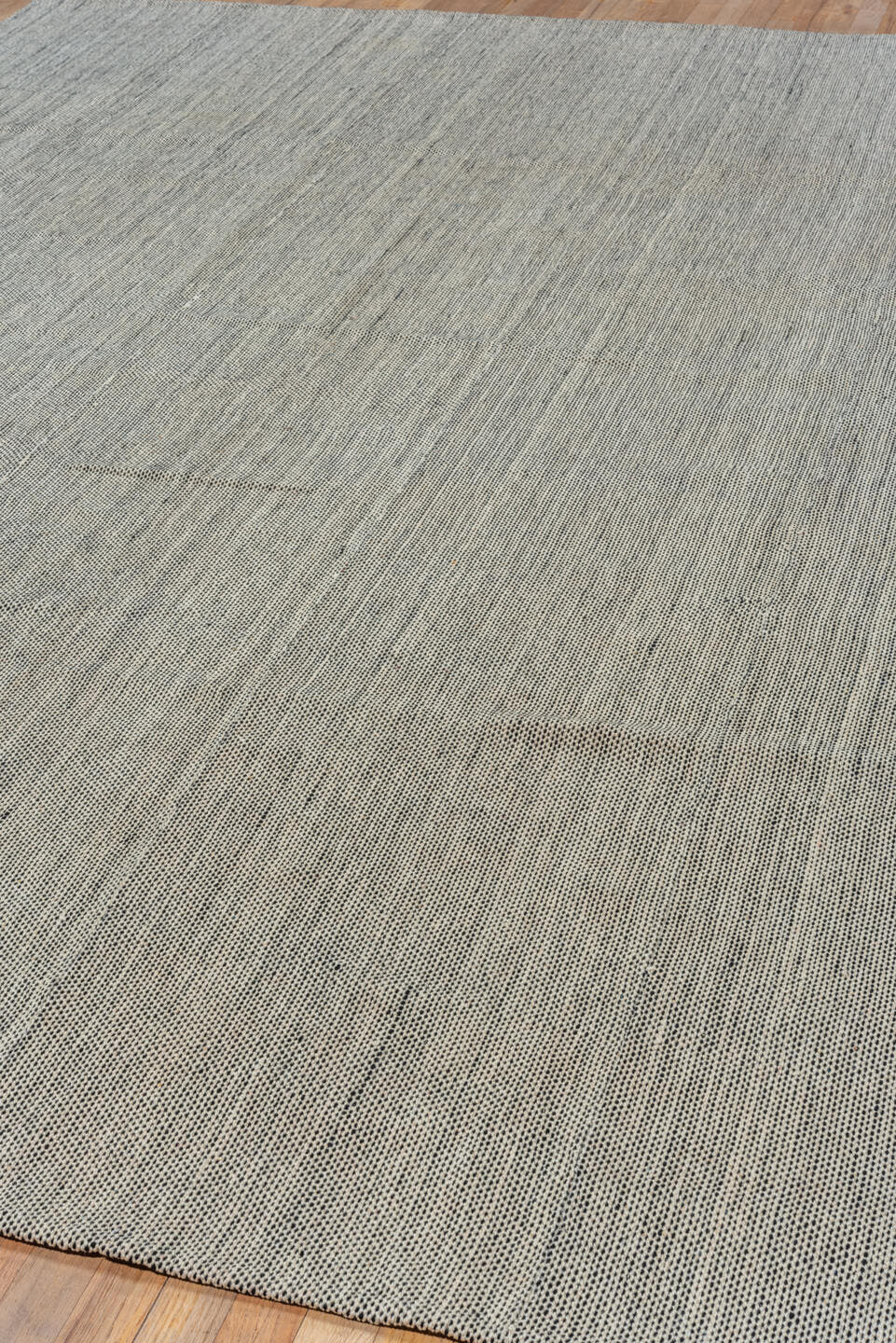 8' x 11' one-of-a-kind handmade vintage Kilim large size rug. Color palette: taupe, ivory, gray, charcoal, beige, black