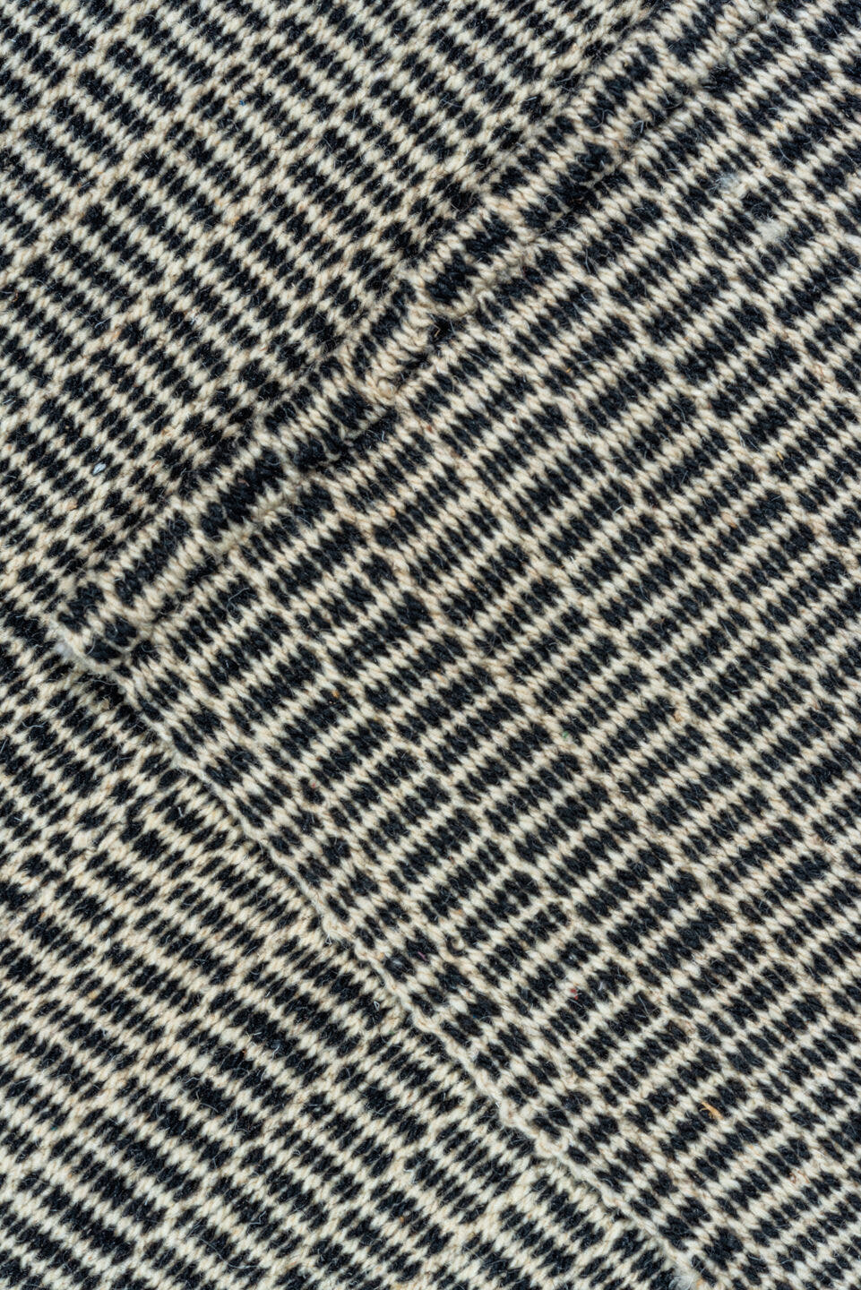 8' x 11' one-of-a-kind handmade vintage Kilim large size rug. Color palette: ivory, charcoal, black, gray