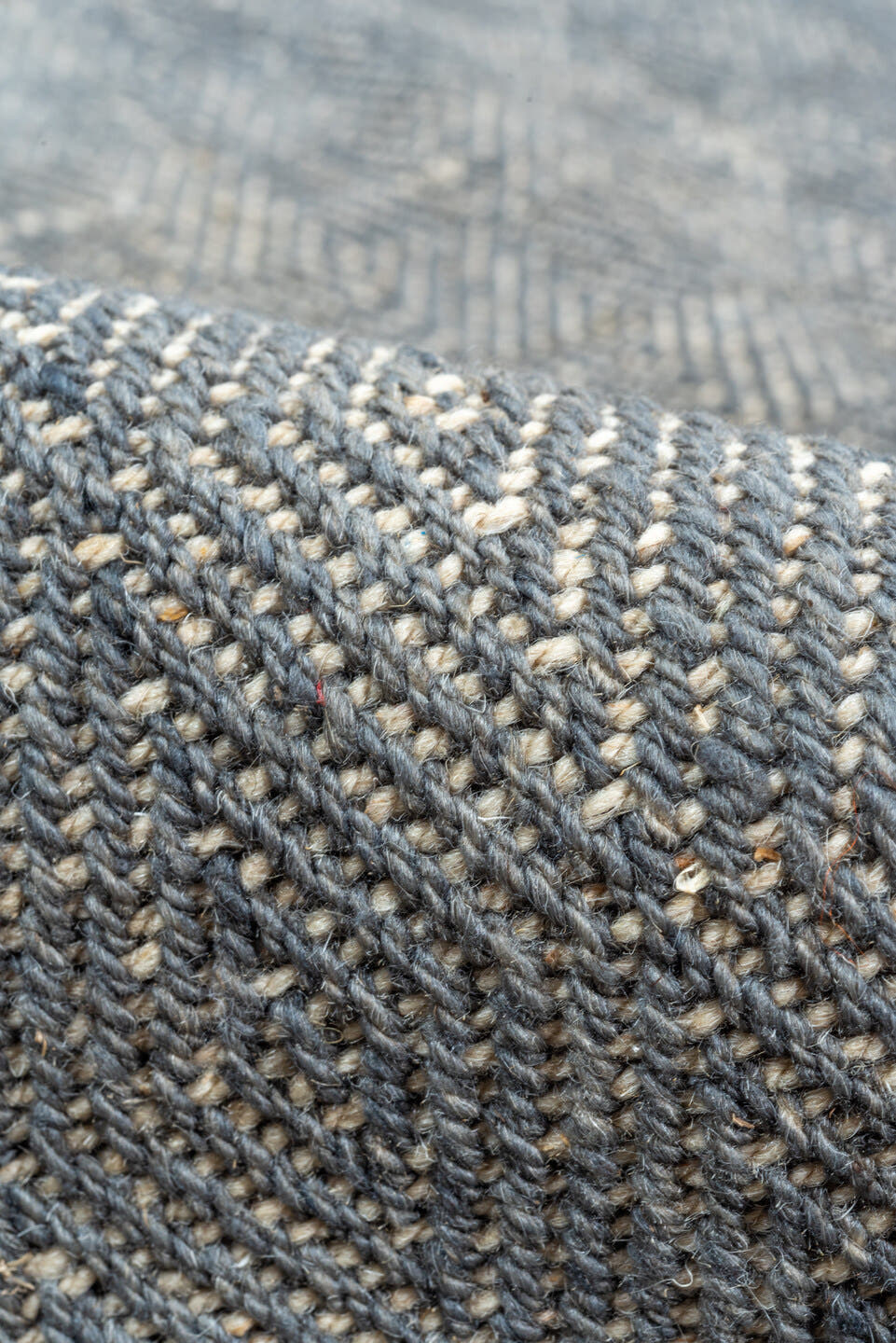 9' x 12' one-of-a-kind handmade vintage Kilim large size rug. Color palette: gray, charcoal, slate, ivory, black