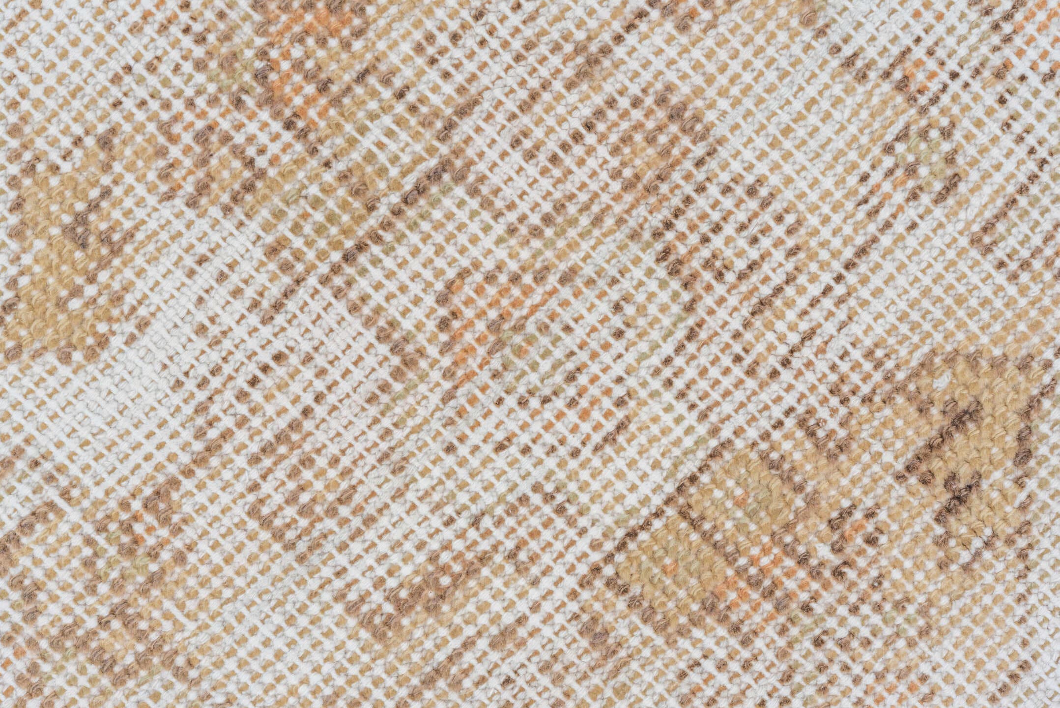 3' x 9' one-of-a-kind handmade vintage Oushak runner rug. Color palette: ivory, blush, taupe, beige, camel, sage