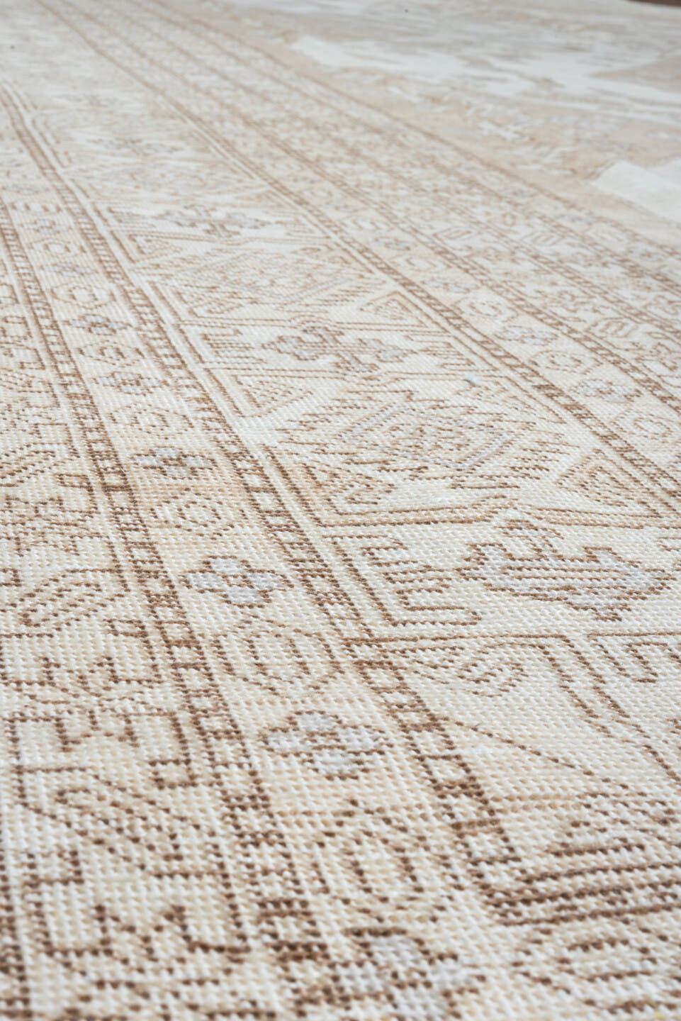 11' x 18' one-of-a-kind handmade vintage Tabriz oversize rug. Color palette: ivory, beige, taupe, sand, camel, gray