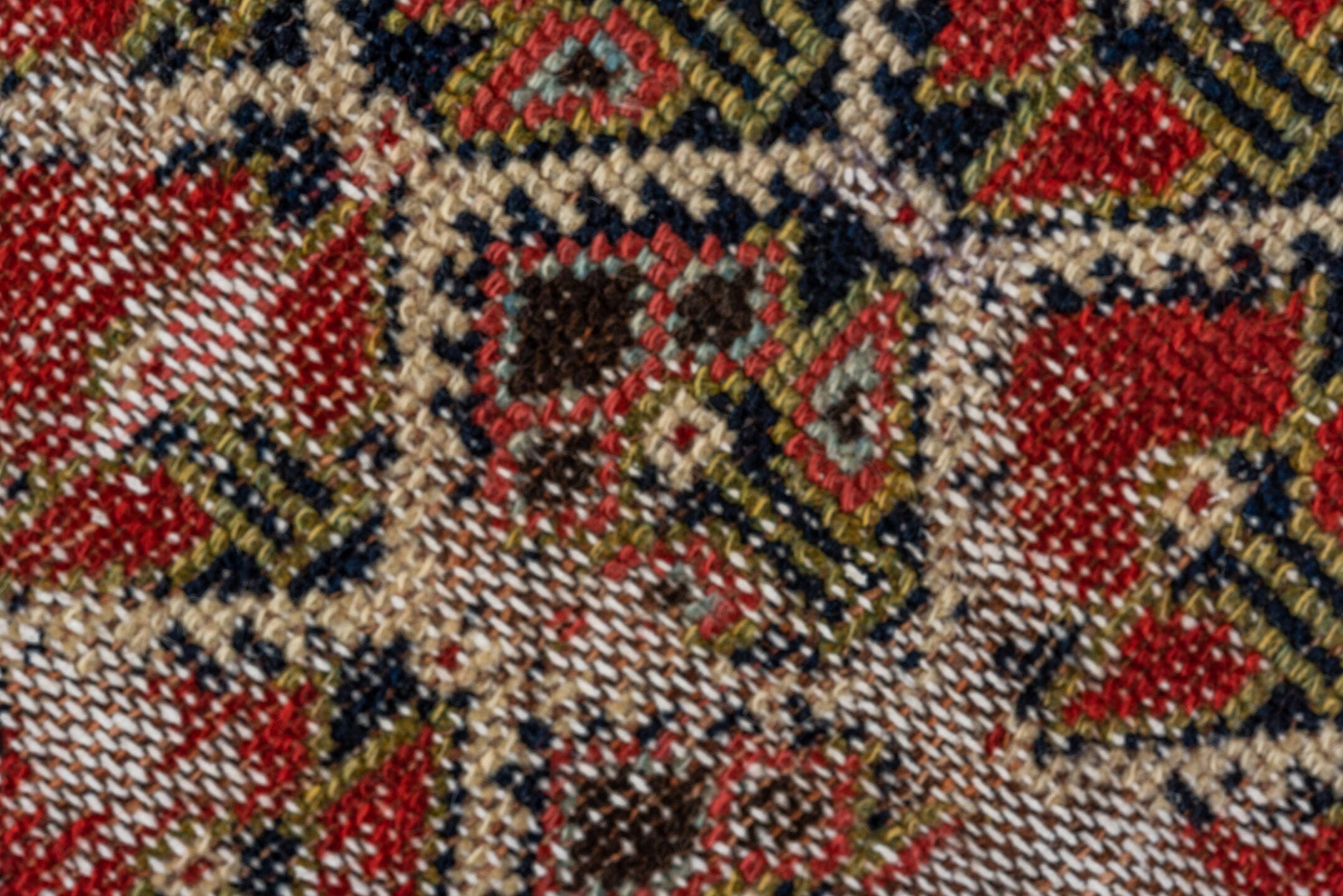 3' x 13' one-of-a-kind handmade vintage Malayer runner rug. Color palette: rust, ivory, navy, crimson, camel, gold, charcoal
